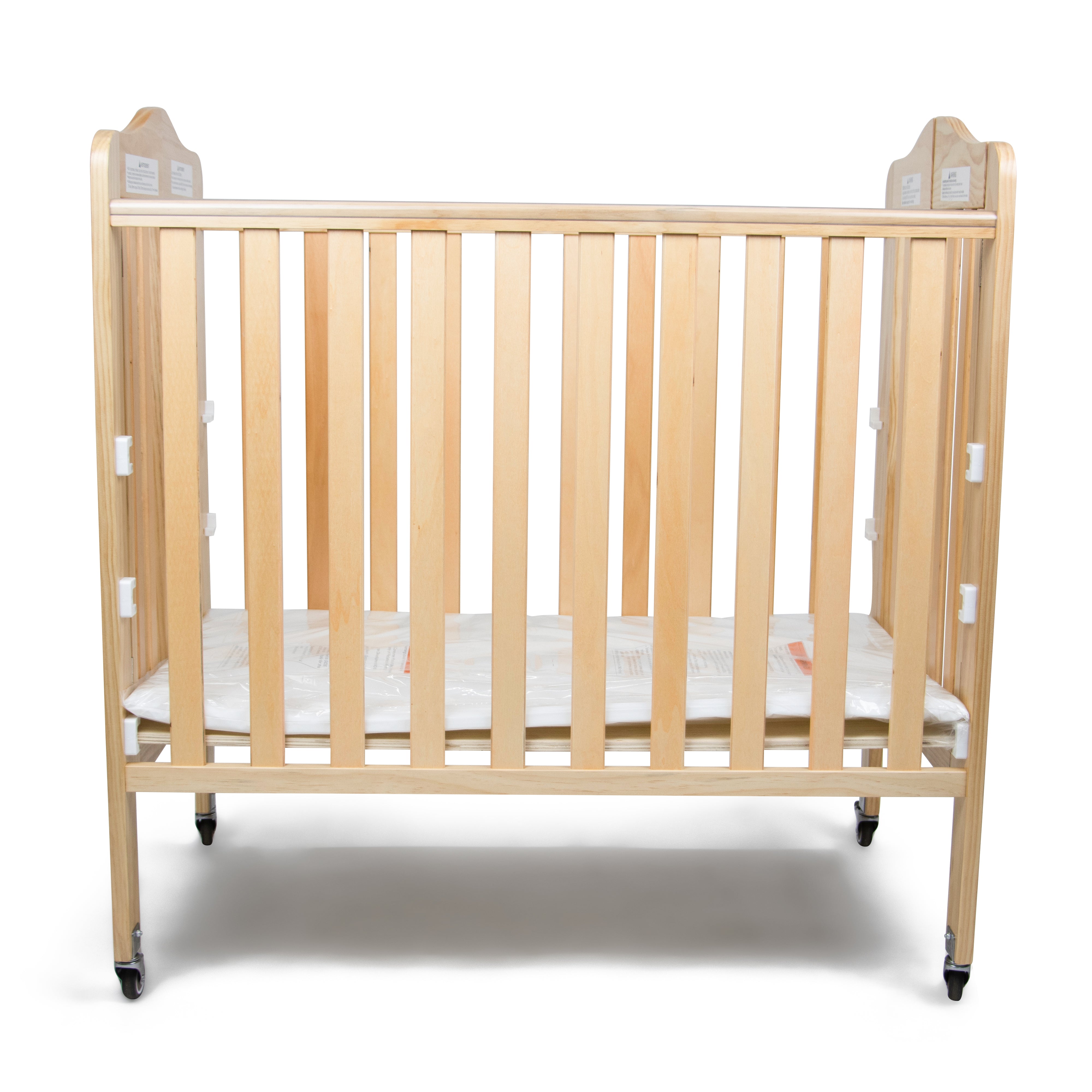 First Essentials Amber Curved Top Portable Mini Crib - Lightweight Baby Bed for Travel & Nursery | Compact Folding Design for Home, Daycare & On-the-Go Parents
