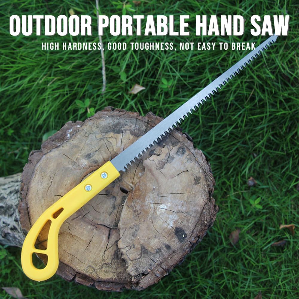 2024 Premium 9 Inch Outdoor Portable Hand Saw - Heavy Duty Garden Pruning Saw for Tree Cutting & Trimming, Mini Woodworking Hand Saw with Hard Teeth (Wooden Handle) - Perfect for Camping, Gardening & DIY Projects