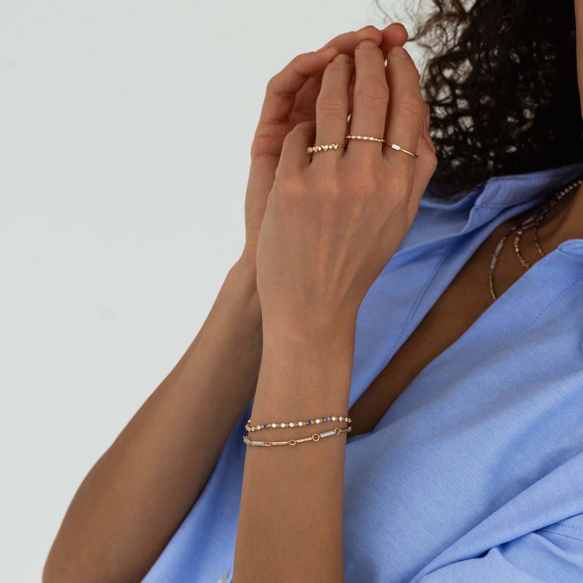 Elegant Wrapped in Sapphires and Diamonds Bracelet for Women - Perfect for Weddings, Anniversaries & Special Occasions
