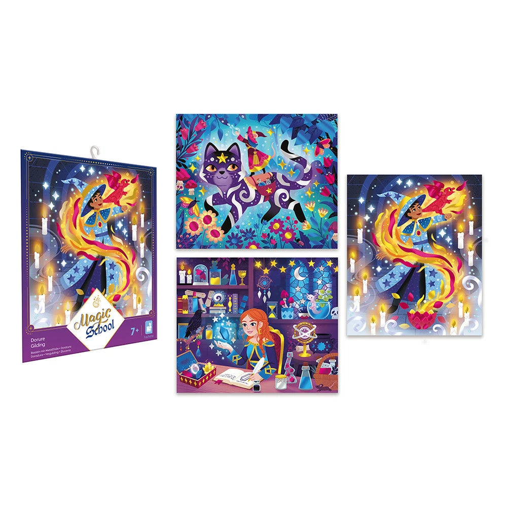 Magic School 3 Gilding Paintings - Premium Gold Leaf Art for Home Decor, DIY Crafts & Gifts | Perfect for Wall Art, Scrapbooking & Wedding Invitations