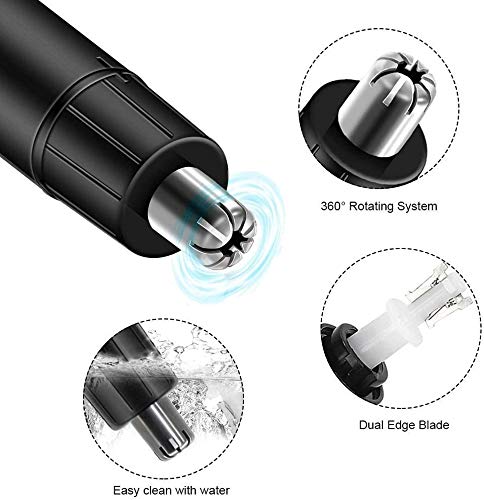 Painless Battery-Powered Nose & Ear Hair Trimmer for Men - Rechargeable & Waterproof Grooming Tool | Perfect for Travel, Home, Gym & Personal Care Routine