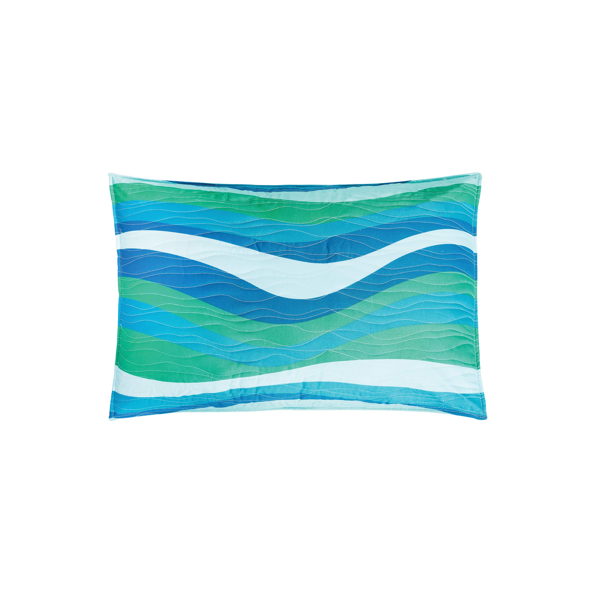 Deep Blue Sea Waves Quilt Set - Reversible Microfiber Bedspread for Summer & All Seasons | Coastal Beach Decor