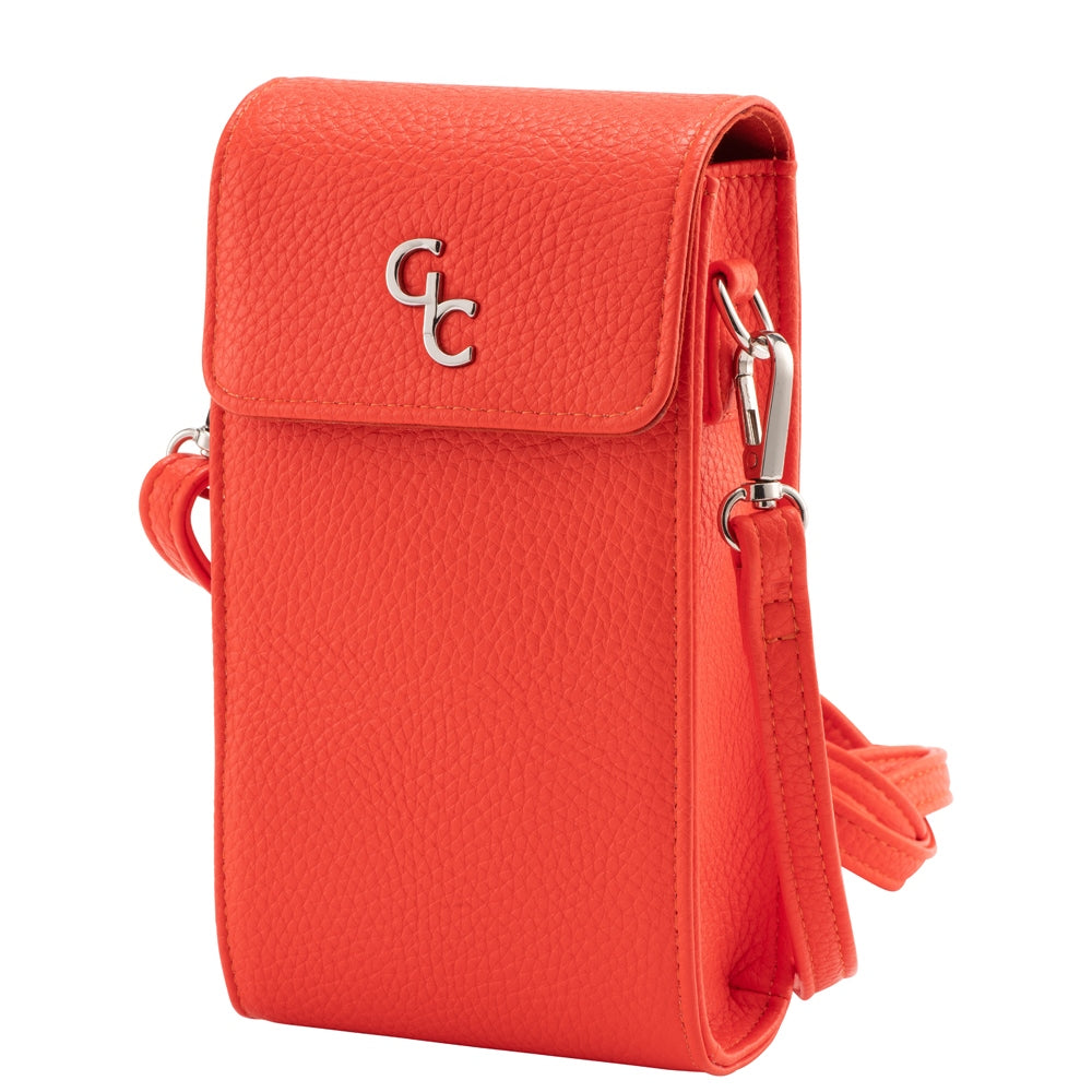 Galway Crystal Fashion Mini Crossbody Bag in Tangerine Orange - Stylish & Compact Purse for Women, Perfect for Everyday Use, Travel, and Parties