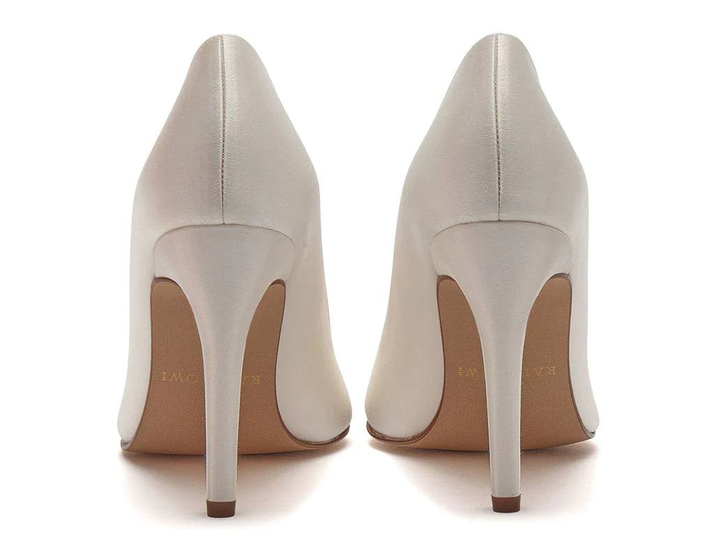 Ivory Satin Wedding Shoes for Bride by Rainbow Club - Size 5 - Perfect for Bridal Ceremony, Wedding Reception & Photoshoot