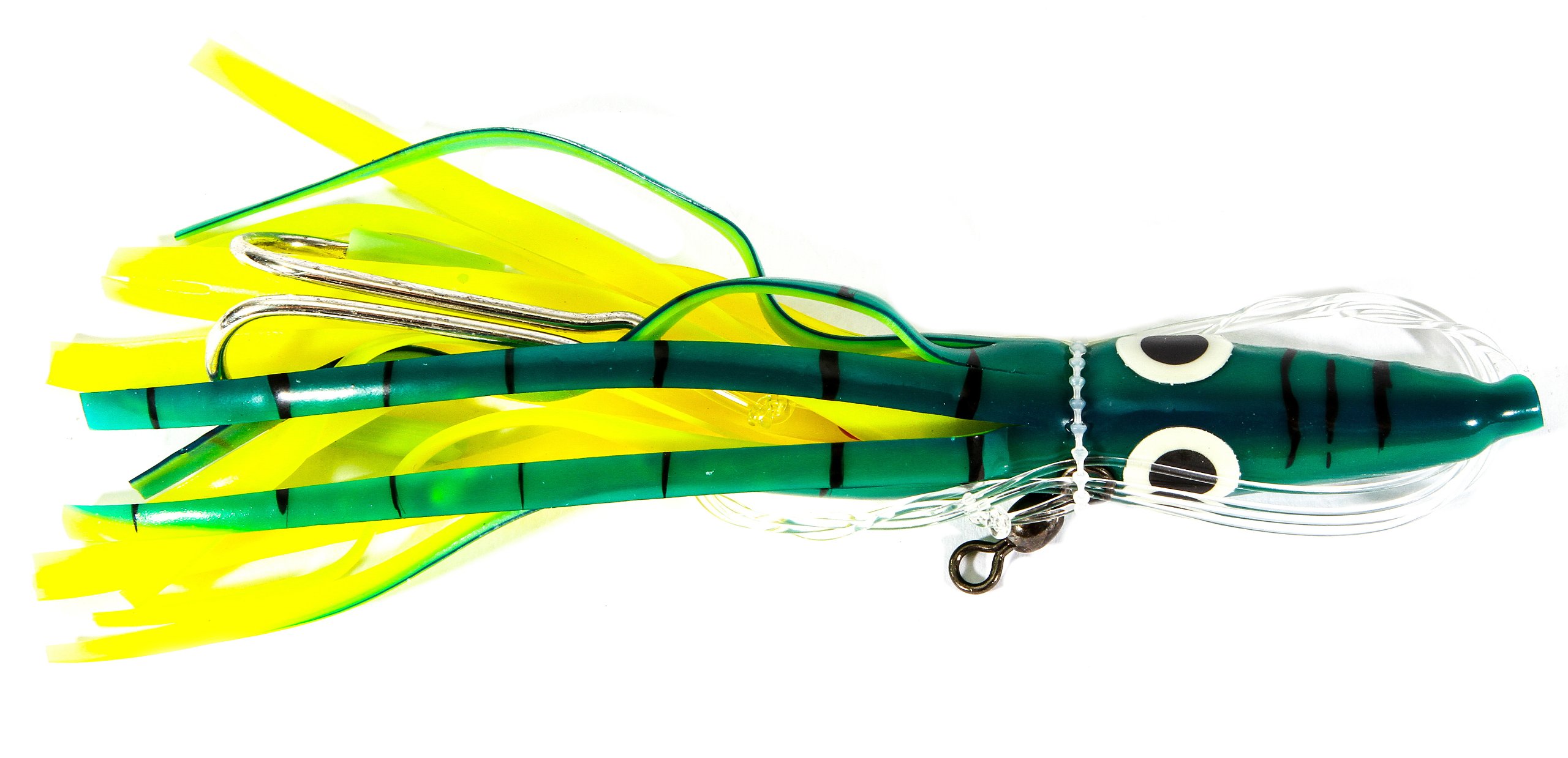 Boone Tuna Eyes Rigged Lure - 6.5 Inch Dolphin Color Saltwater Fishing Bait for Offshore & Deep Sea Angling