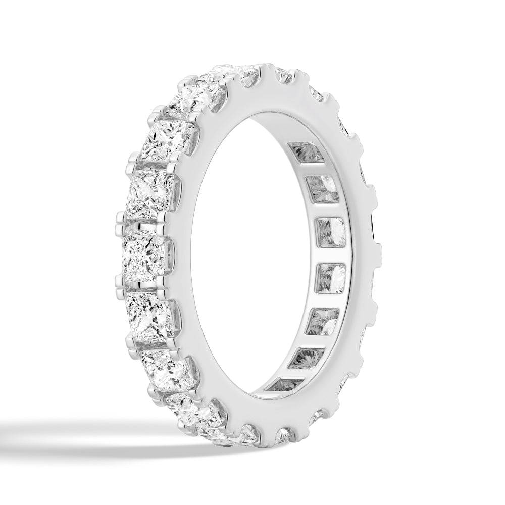 5ctw Princess Cut Moissanite Eternity Band Ring for Women - Wedding, Engagement, Anniversary Jewelry Gift - Sparkling Cubic Zirconia Alternative for Special Occasions