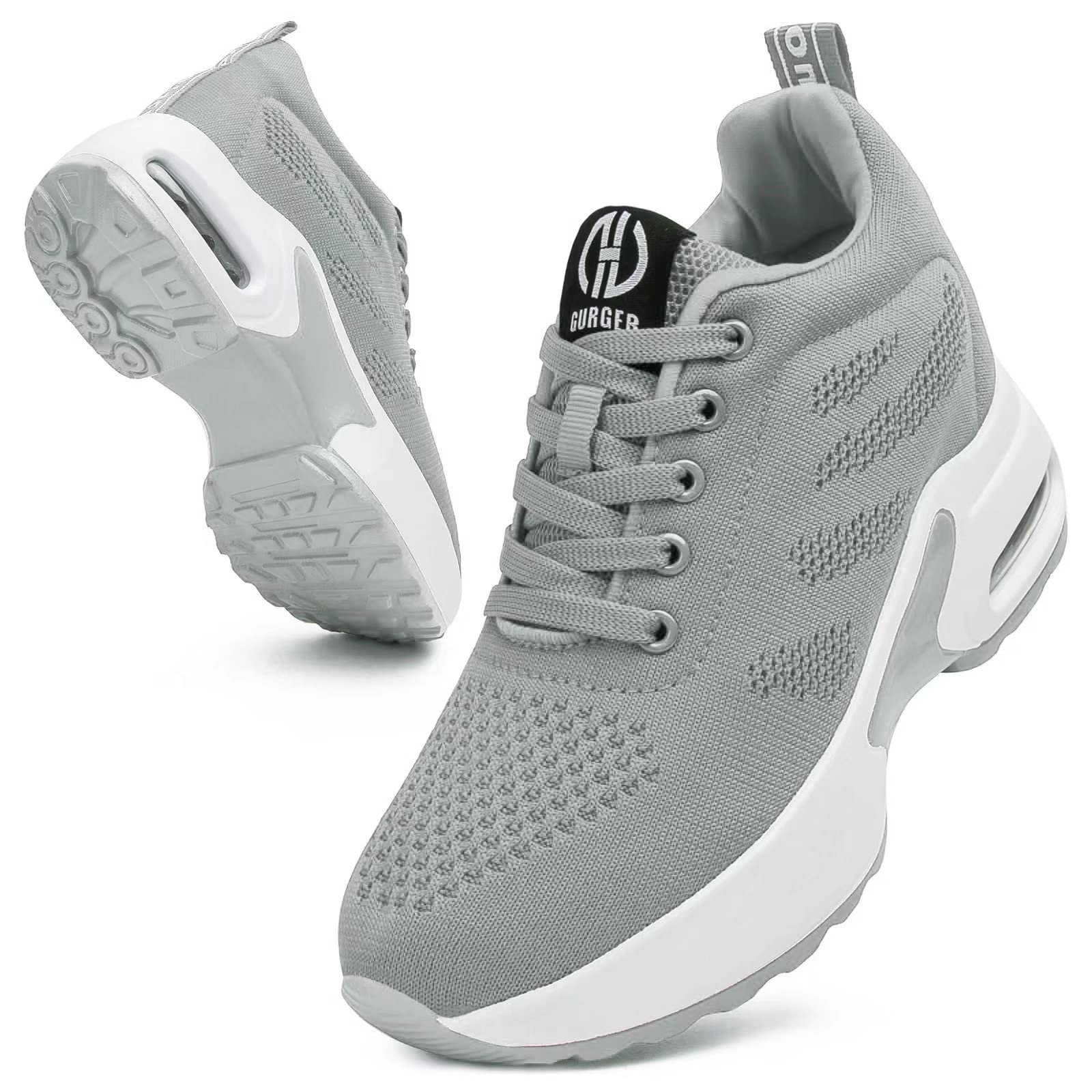 Women's Hidden Wedge Sneakers - Comfortable Platform Walking Shoes for Casual Outfits & Everyday Wear