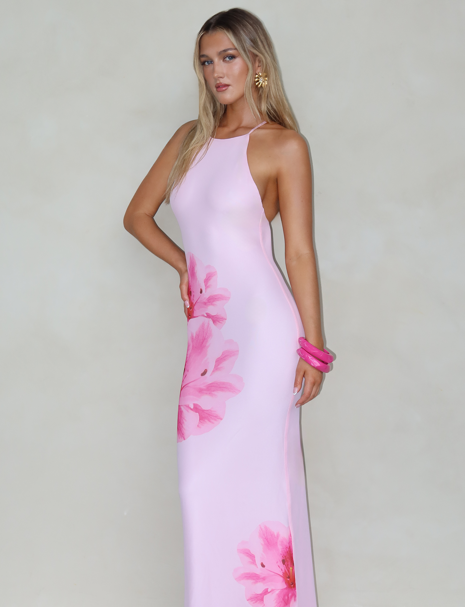 KARTER DRESS for Women - Soft Baby Pink Flowy Summer Dress | Perfect for Beach, Vacation, and Casual Outings