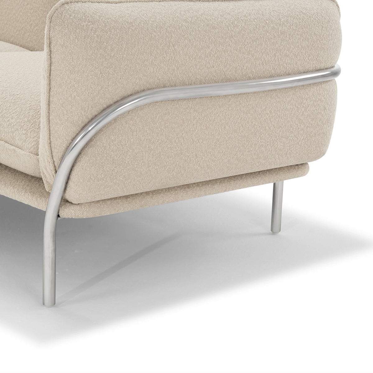 3-Seater Boucle Fabric Sofa Holder - Modern Upholstered Living Room Couch for Small Spaces, Apartments & Cozy Home Decor