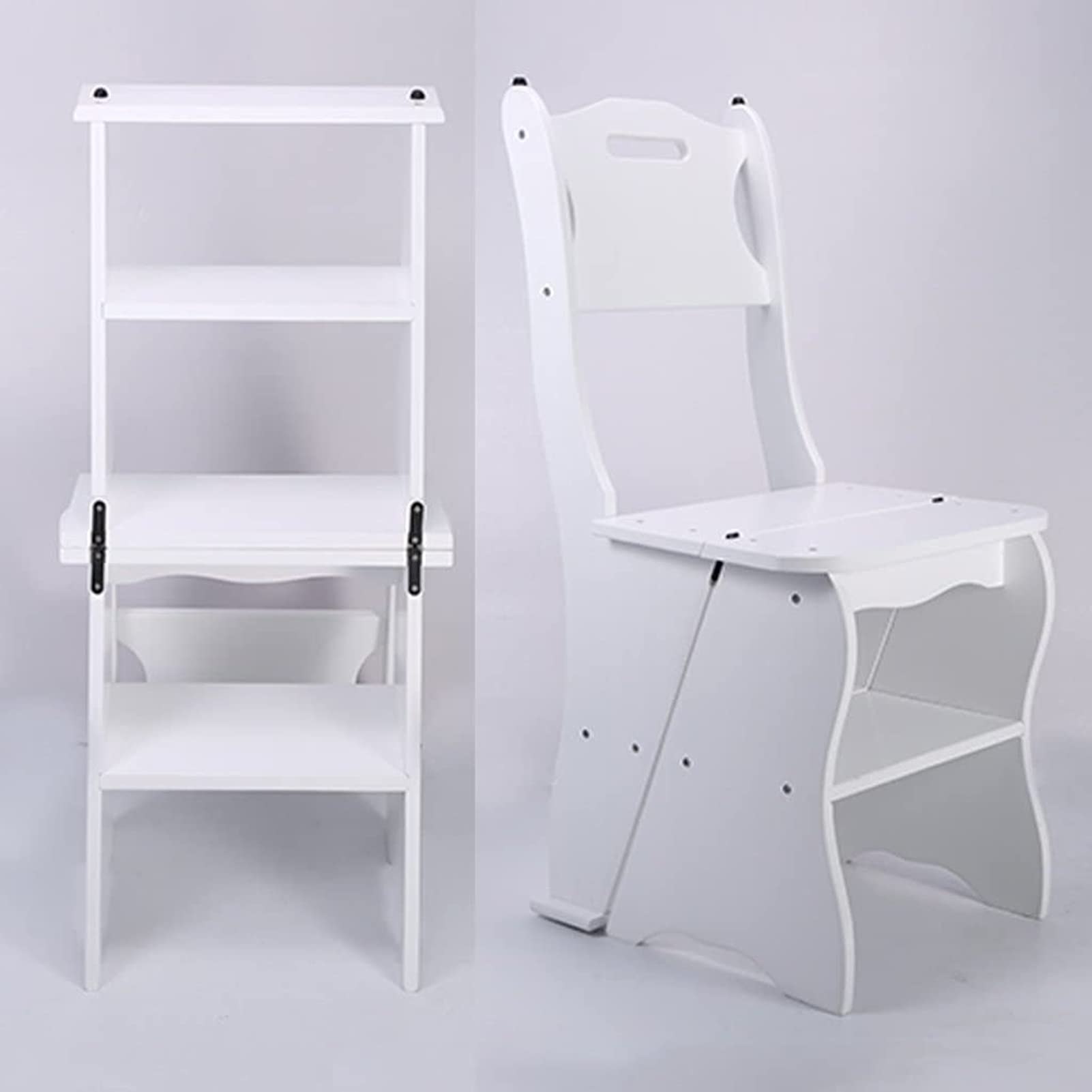 KAZUP 3-Step Folding Step Stool for Adults - Non-Slip Indoor Climbing Stool, Multifunctional Foldable Chair & Ladder for Kitchen, Bathroom, and Home Storage - Compact & Sturdy Design for Easy Access to High Places