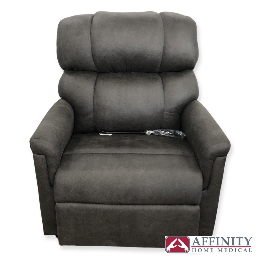 Maxicomfort PR 535 Medium Extra Wide Smoke Microsuede Recliner Chair - Comfortable Living Room Furniture for Relaxing & Watching TV