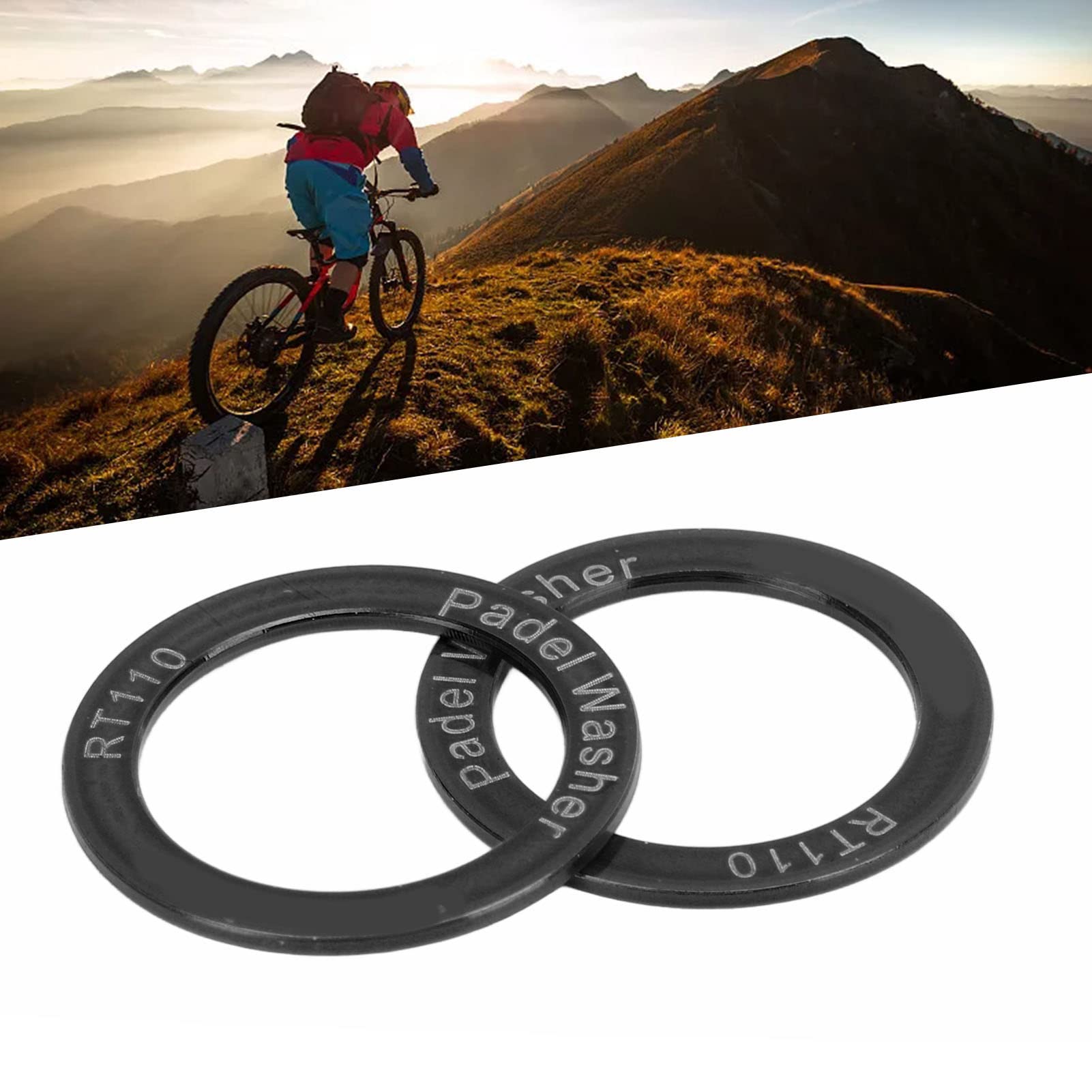 VBESTLIFE 2Pcs Rustproof Alloy Extended Bike Pedal Washers - Durable Pedal Gasket for Mountain Bikes & Road Bikes - Perfect for Cycling, Commuting & Outdoor Adventures