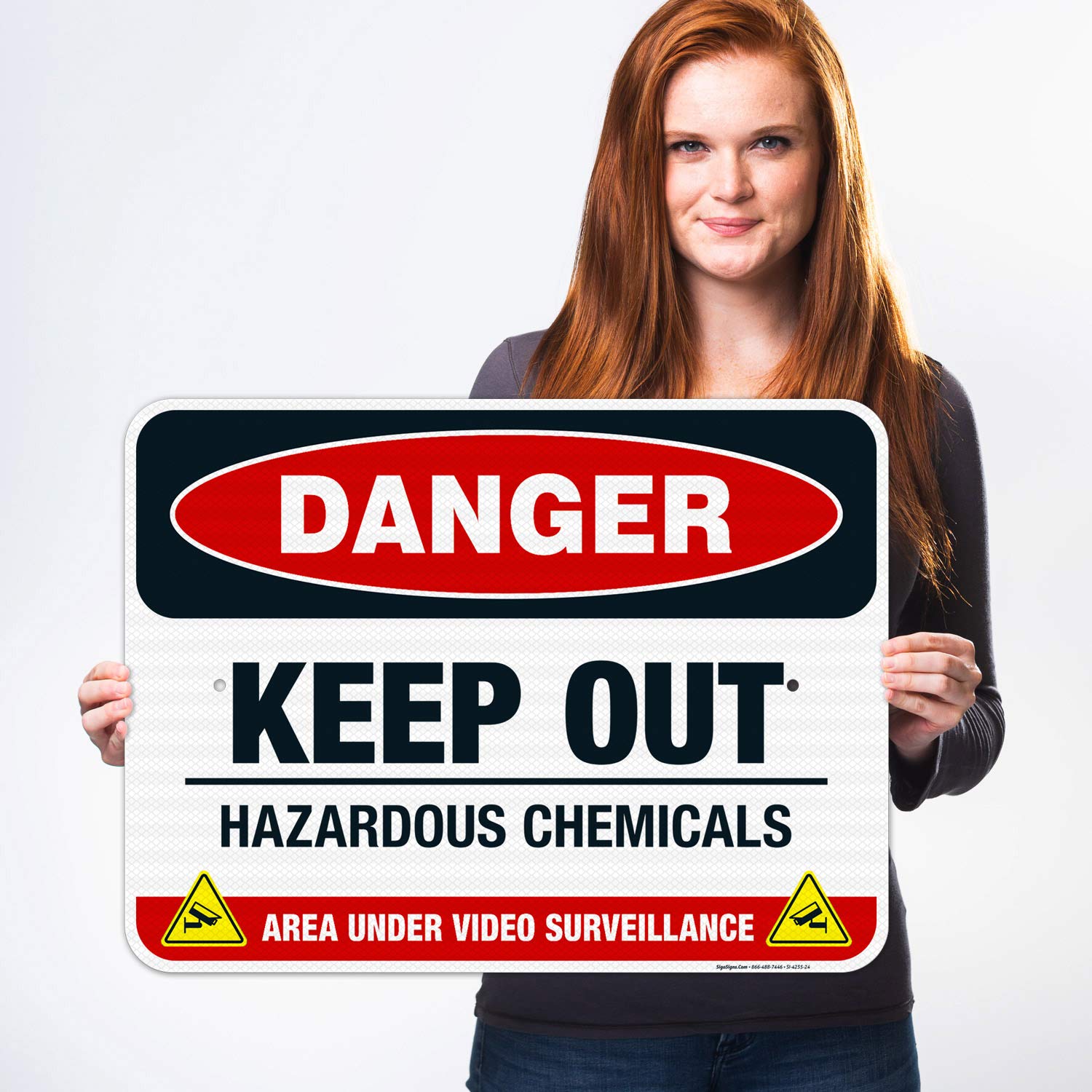 OSHA Danger Sign - Keep Out Hazardous Chemicals Warning Sign | 18x24 Inches Reflective Aluminum | 3M EGP .080 Thick | Fade Resistant for Indoor & Outdoor Use | Made in USA | Ideal for Chemical Storage Areas, Laboratories & Industrial Facilities