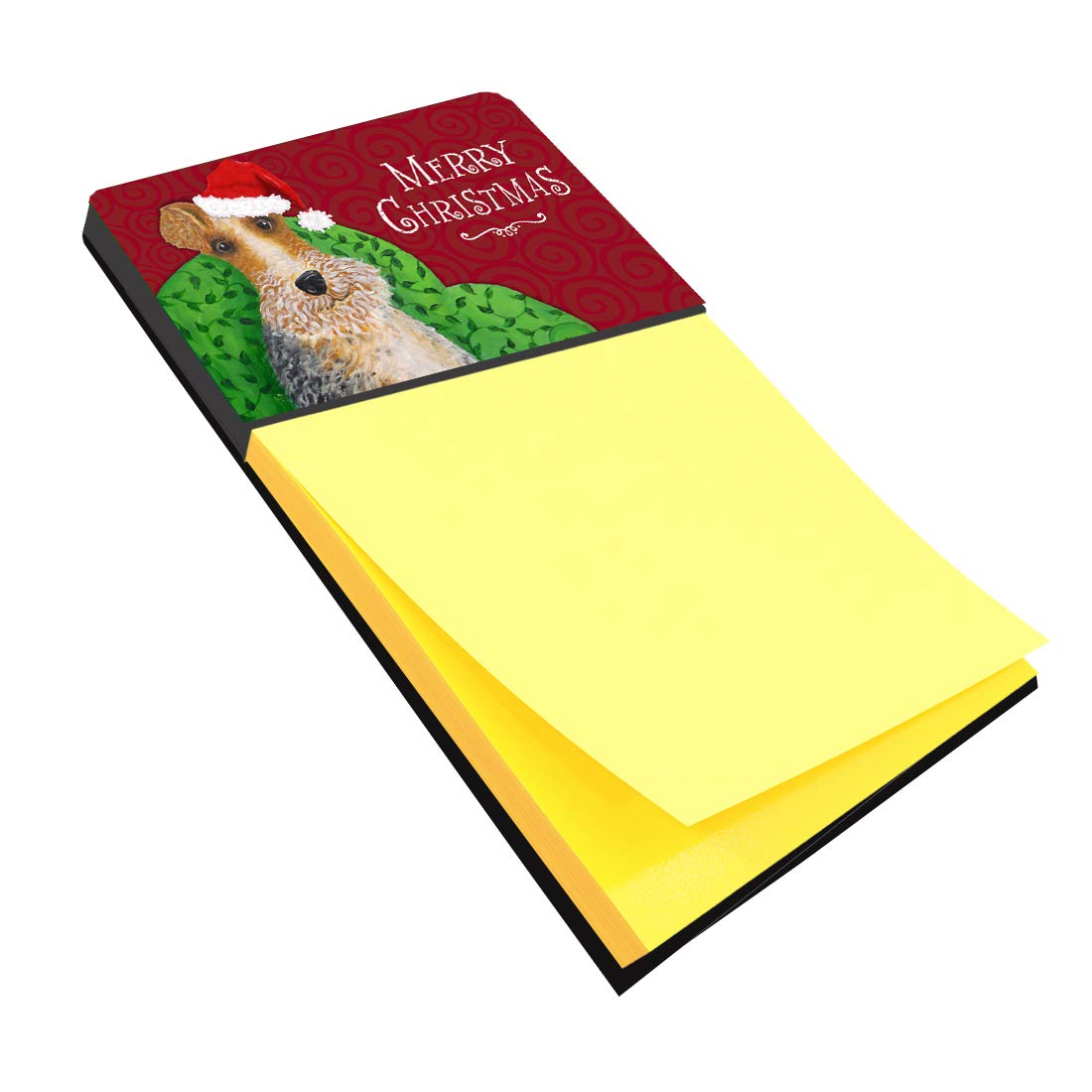 Wire Fox Terrier Christmas Sticky Note Holder - Cute Dog-Themed Memo Pad Organizer for Office Desk, Home & Holiday Decor - Perfect Gift for Pet Lovers