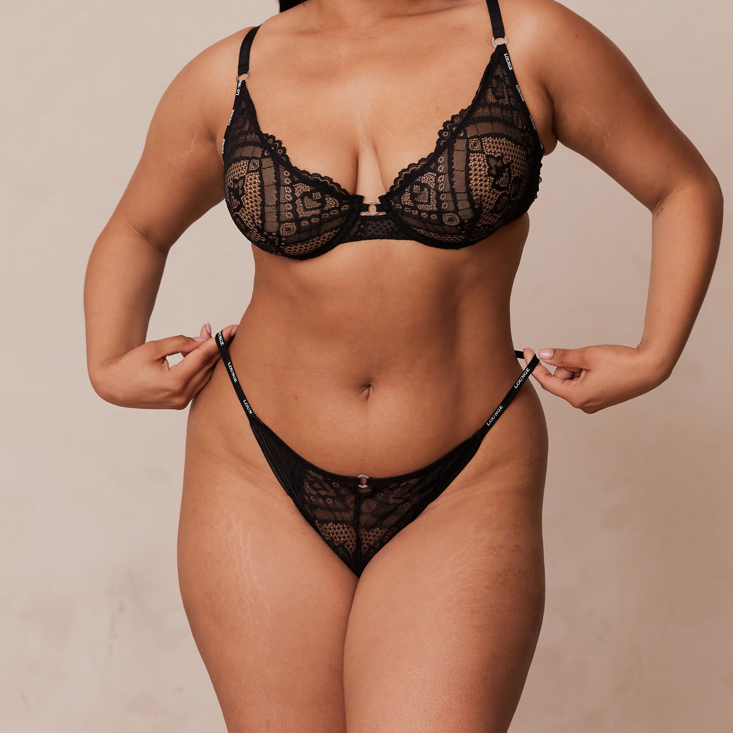 Charmed Balcony Bra - Sexy Lace Underwear for Women, Comfortable Push Up Bra in Black - Perfect for Date Night, Special Occasions & Everyday Wear