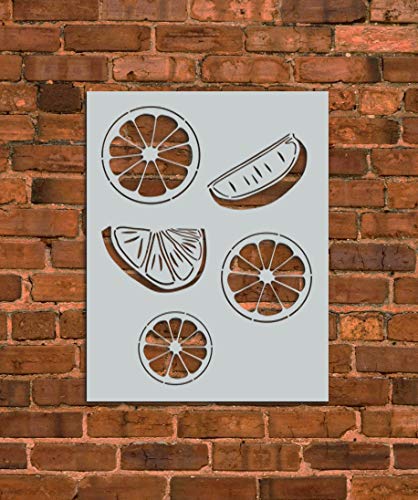 Citrus Fruit Stencil Template - Reusable Plastic Stencils for Painting, DIY Crafts & Home Decor - Perfect for Walls, Fabric, Wood & Cake Decorating - INNOVO Stencils