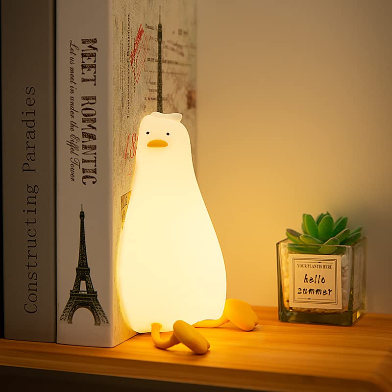 Cute Silicone LED Duck Night Light - 3-Level Dimmable Rechargeable Nursery Lamp for Breastfeeding, Toddlers & Kids | Perfect for Bedtime, Baby Rooms & Nursery Decor