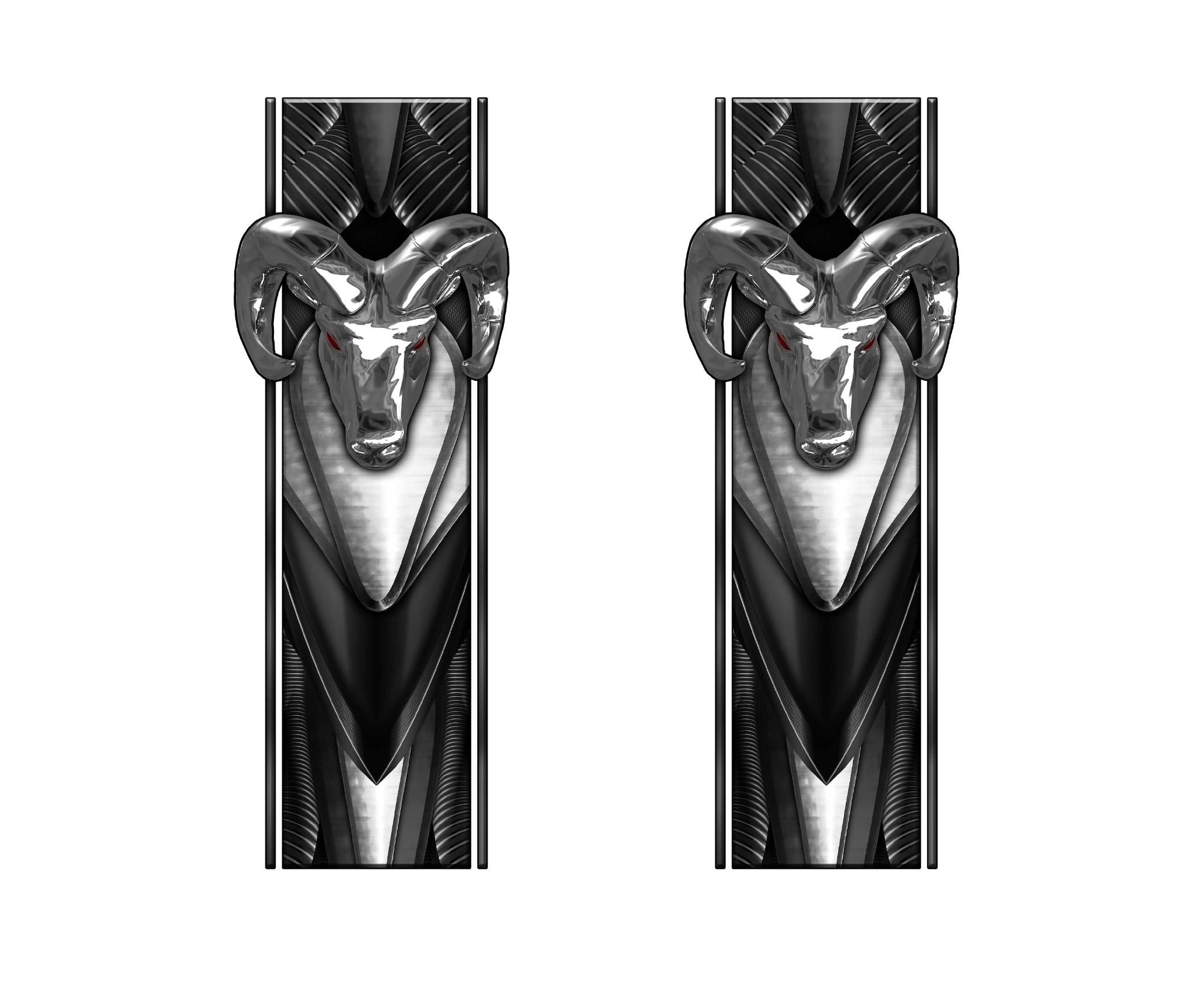 Chrome Ram Truck Bed Decal Vinyl Sticker - Durable & Weatherproof Decoration for Pickup Trucks - Perfect for Customizing Your Dodge Ram, Ford F150, Chevy Silverado & More