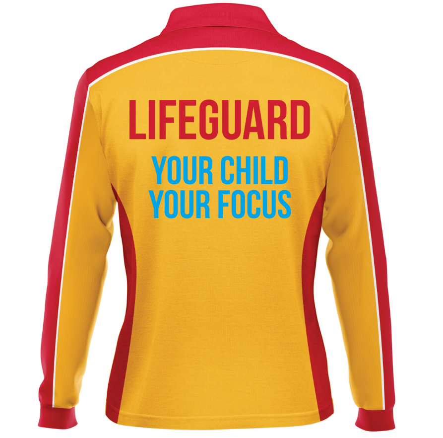 Women's Pool Lifeguard Polo Shirt - Long & Short Sleeve Options - Comfortable Swimwear for Lifeguards, Water Safety Professionals & Aquatic Activities