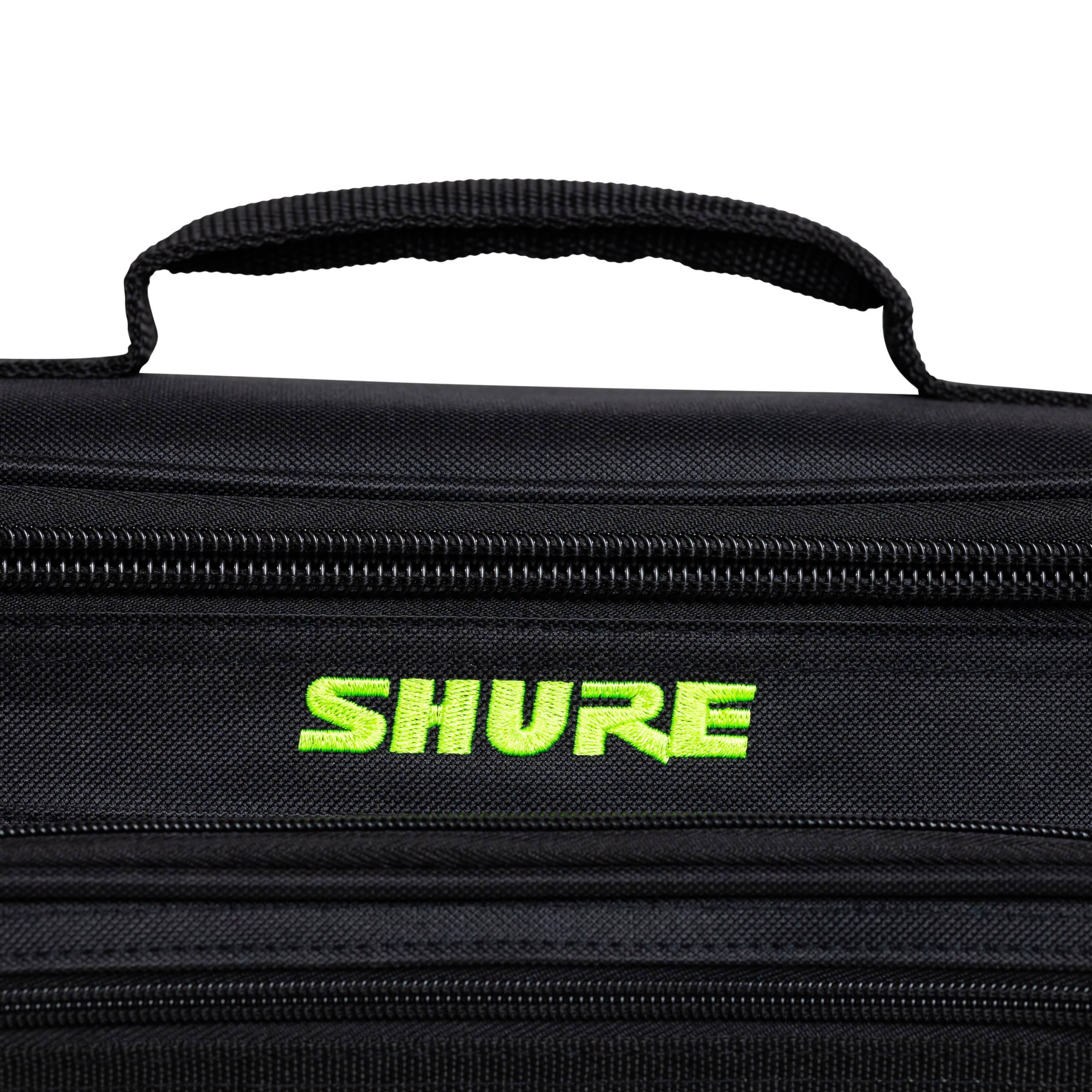 Shure by Gator Padded Microphone Bag - Holds 4 Mics, Durable Storage Case for Shure SM58 & Other Microphones (SH-MICBAG04) - Perfect for Live Performances, Studio Recording & Travel Protection