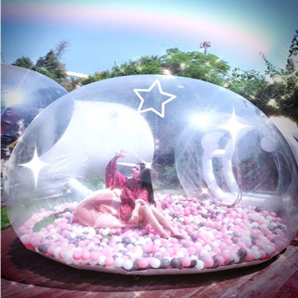 Inflatable Bubble Camping Tent 10ft - Clear Dome Camping Cabin with Air Blower - Commercial Grade Outdoor Bubble Tent for Family Backyard Camping, Stargazing & DIY Adventures - Perfect for Glamping, Garden Parties & Nature Getaways