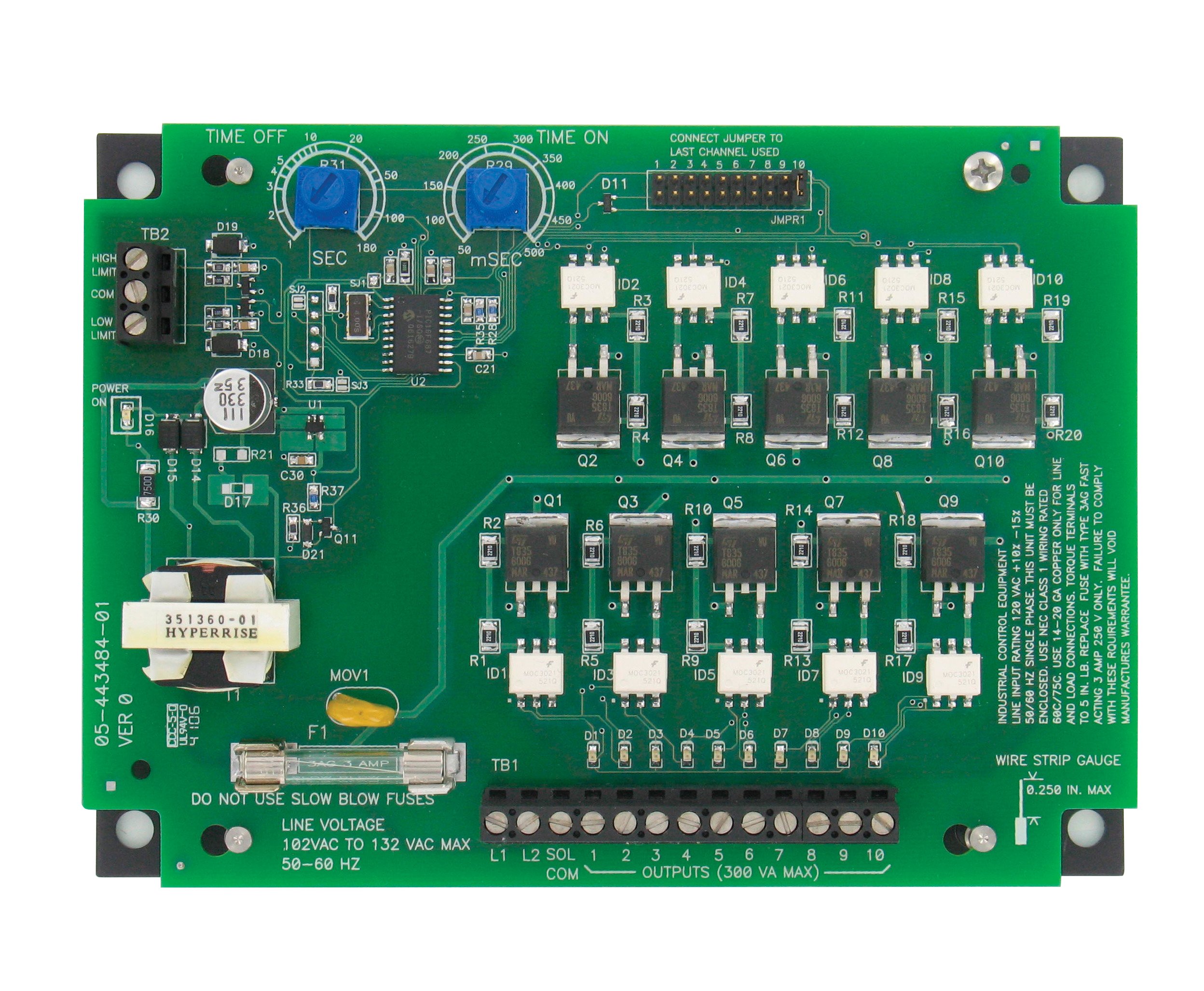 Dwyer® DCT504A Low Cost 4-Channel Timer Controller - 102-132 VAC Input for Industrial Automation & HVAC Systems