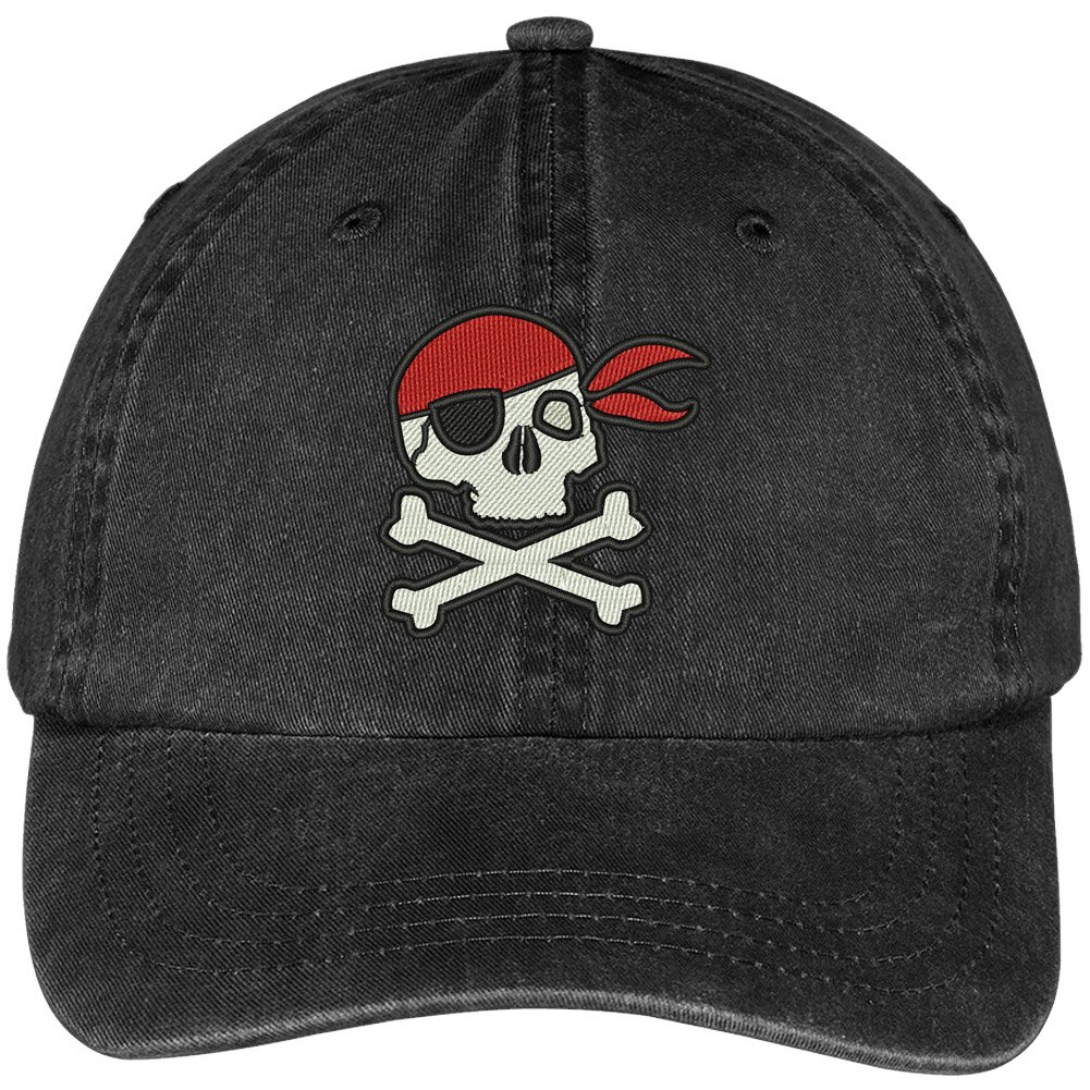 Trendy Pirate Skull Embroidered Cotton Baseball Cap for Men & Women - Vintage Washed Style for Outdoor, Streetwear & Casual Fashion