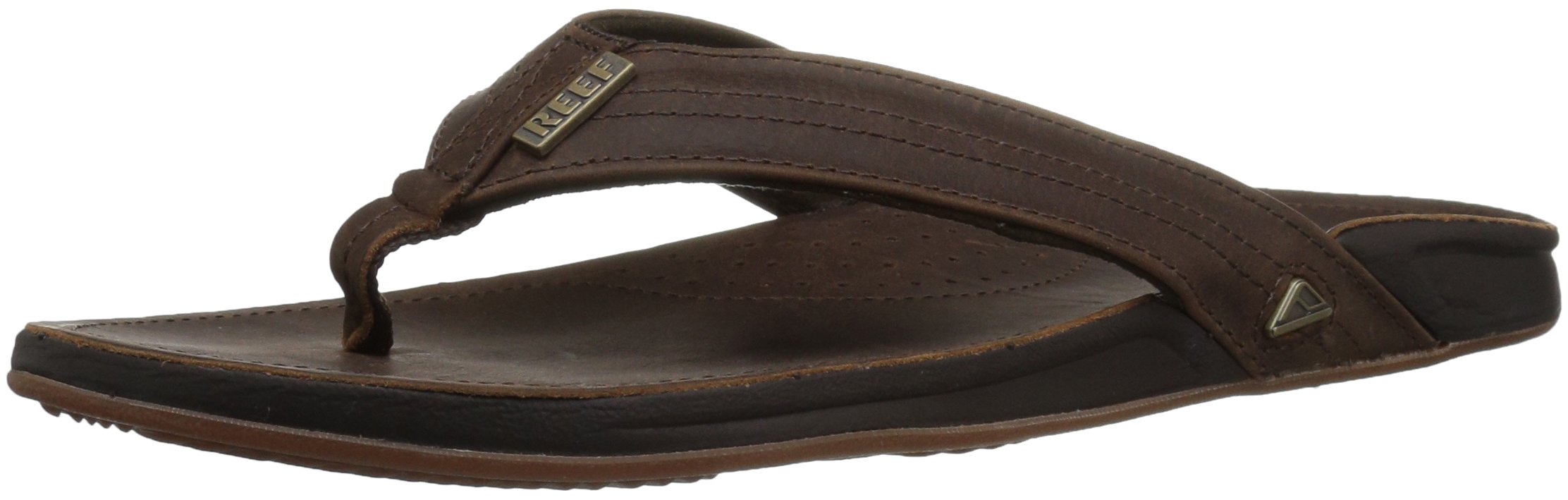 REEF Men's J-Bay III Leather Sandals - Premium Full Grain Leather Flip Flops for Men with Arch Support | Comfortable Beach, Pool & Casual Summer Footwear