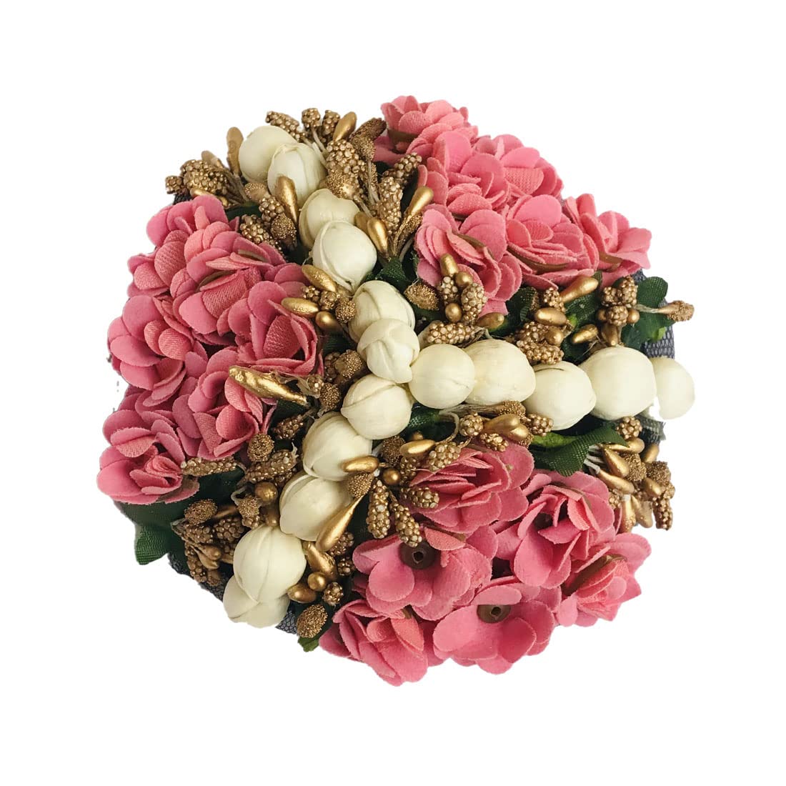 Arooman™ Artificial Flower Bun Gajra Hair Accessories for Women - 12-Piece Set of Floral Hair Clips for Weddings, Parties & Special Occasions