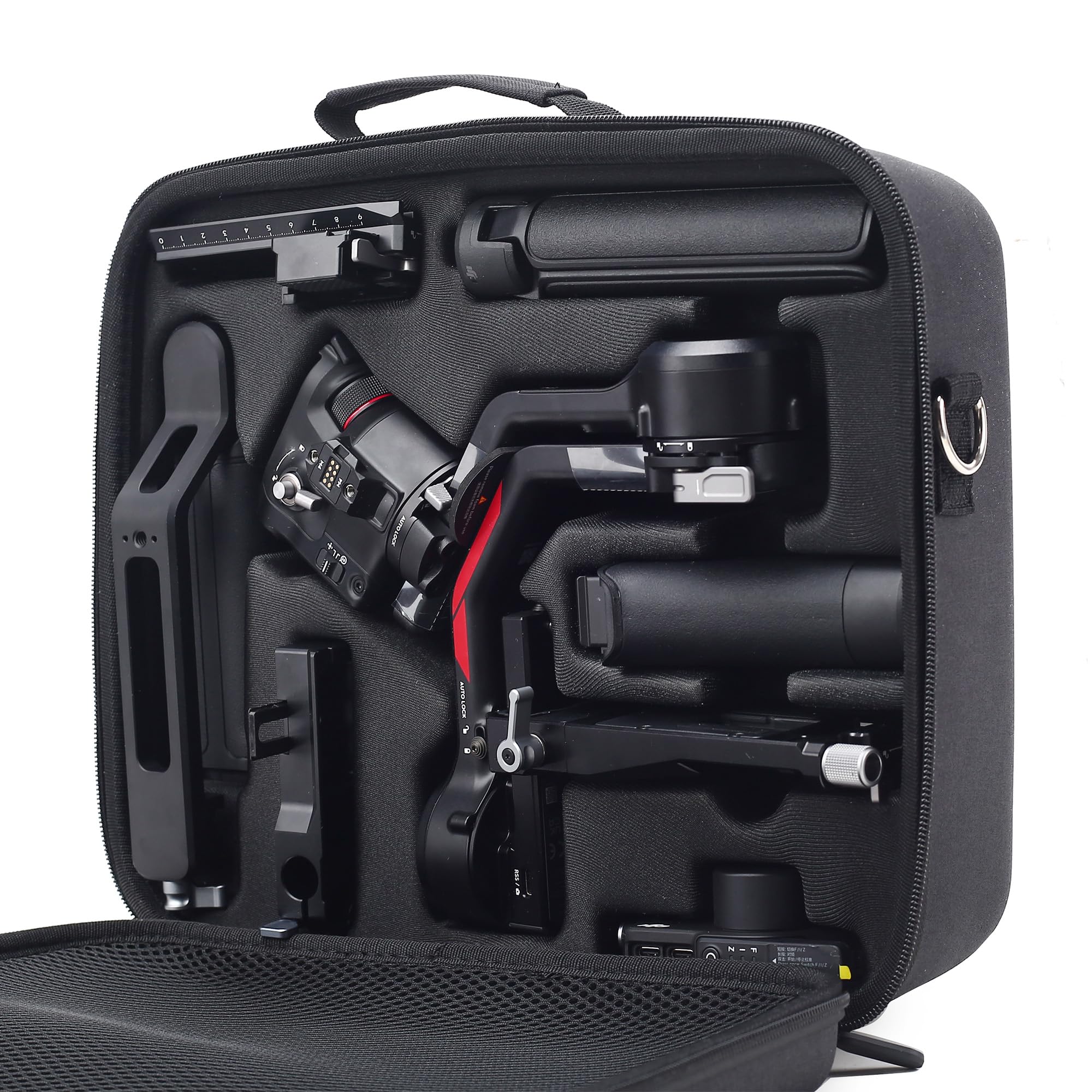 Waterproof DJI Ronin RS 4 Carrying Case - PU Leather Travel Bag for 3-Axis Gimbal & Accessories - Perfect for Outdoor Filming