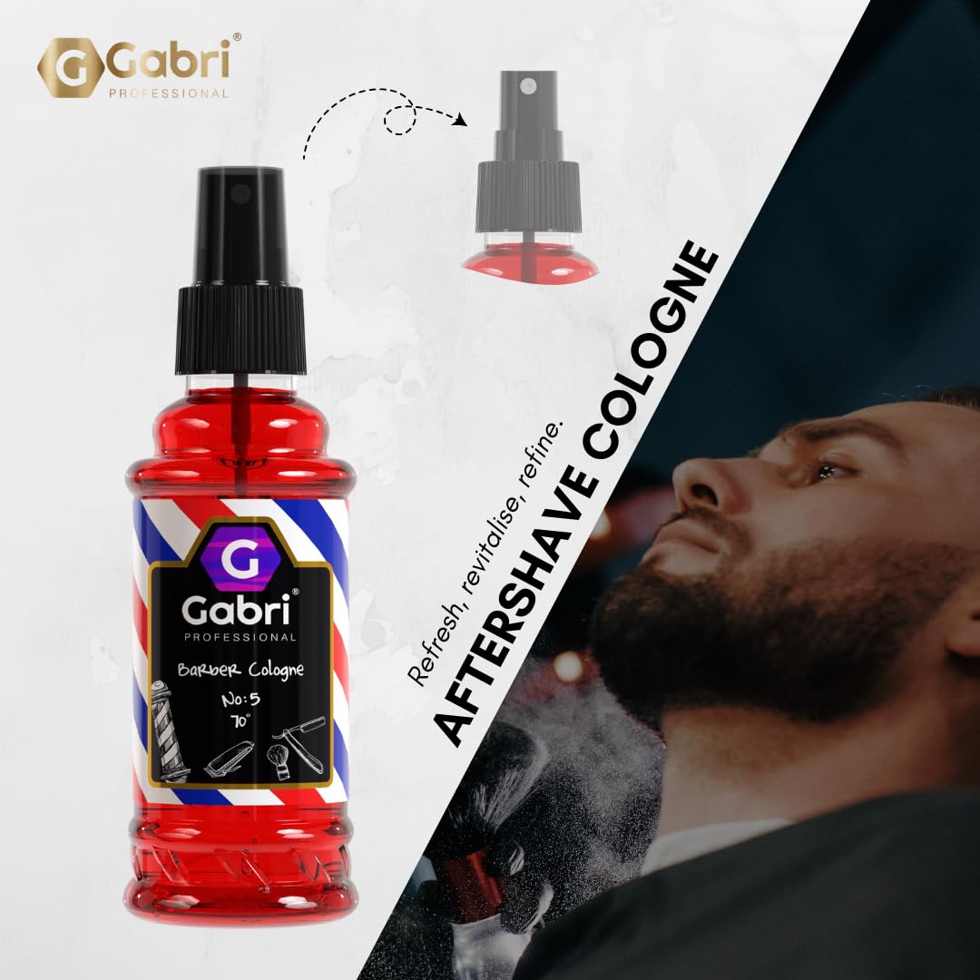Gabri Professional Barber Cologne for Men - Turkish Aftershave Cologne Spray, Eau de Toilette, 150ml (No5) - Perfect for Grooming, Barbershops & Daily Freshness