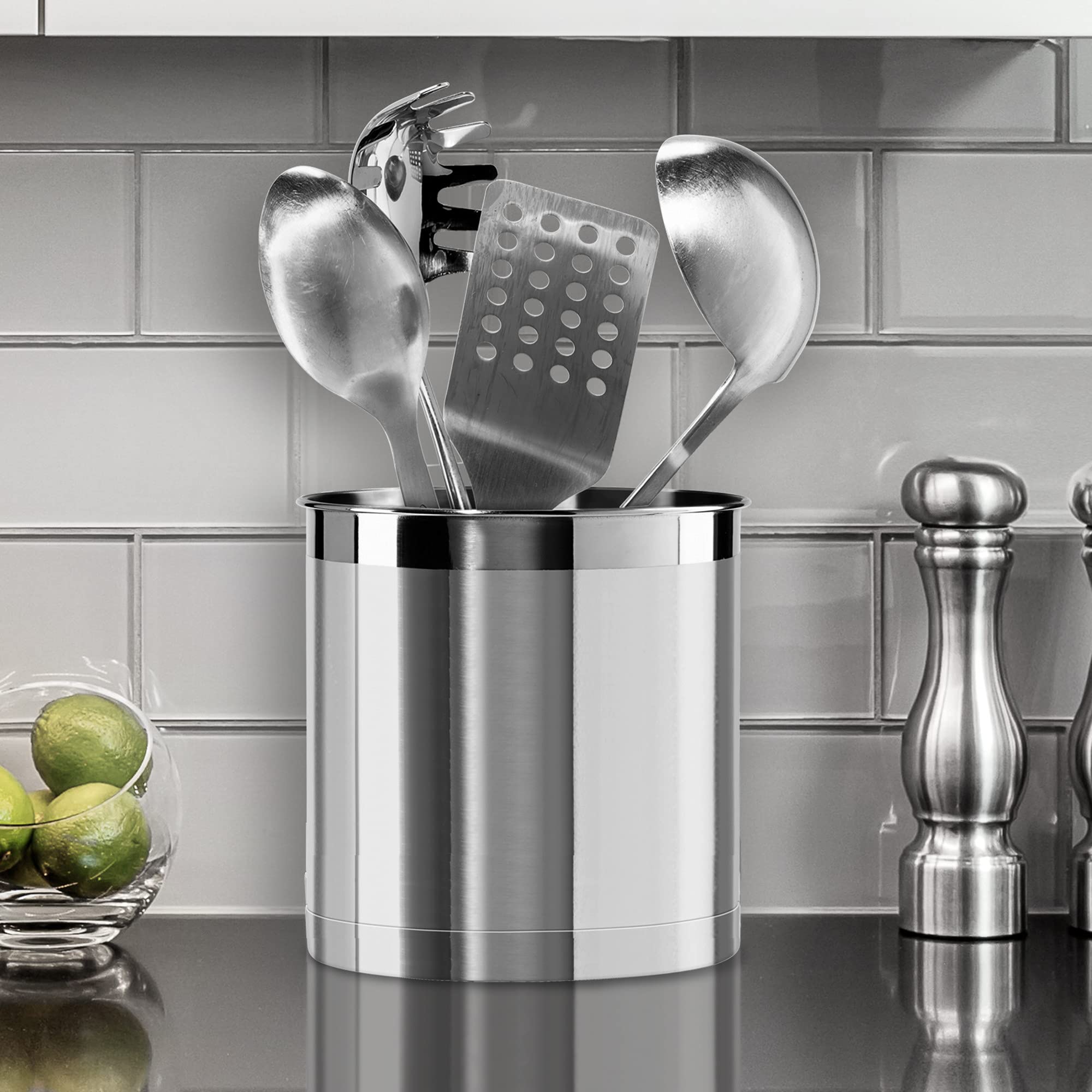 Oggi Stainless Steel Jumbo Utensil Holder - 7