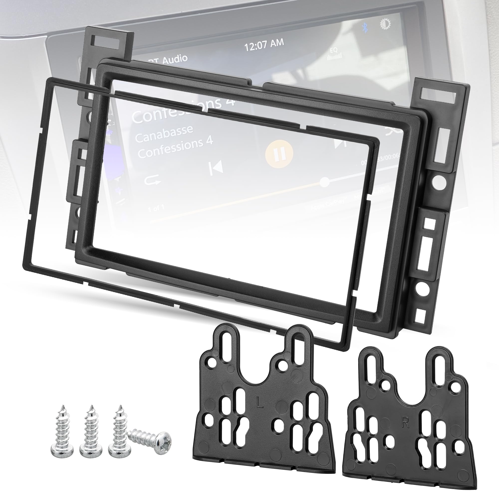 Double DIN Radio Dash Kit for Chevrolet 2004-2012 & Pontiac/Saturn 2006-2009 - Aftermarket Stereo Installation Mounting Bracket & Trim Bezel - Perfect for Car Audio Upgrades and Custom Installations