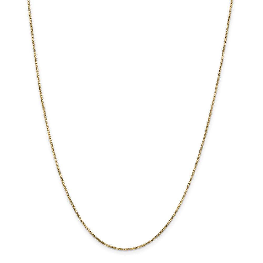 14K Yellow Gold 0.95mm Twisted Box Chain Necklace for Women - Dainty Layering Jewelry, Gift for Her, Everyday Wear & Special Occasions