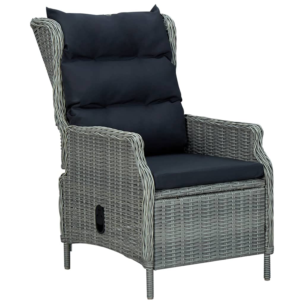 CHARMMA 3-Piece Patio Lounge Set with Weather-Resistant Cushions - Light Gray Poly Rattan Outdoor Furniture (39.2KG) - Perfect for Backyard, Poolside & Garden Relaxation
