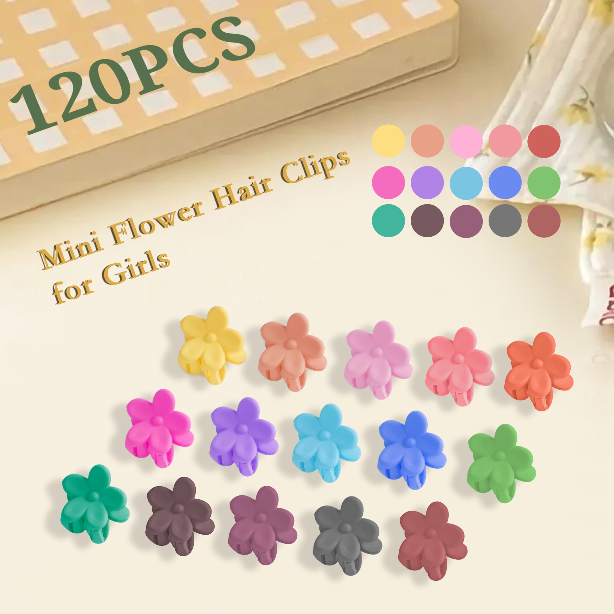 Colorful Mini Hair Claw & Flower Clips for Women Girls - Gift Box