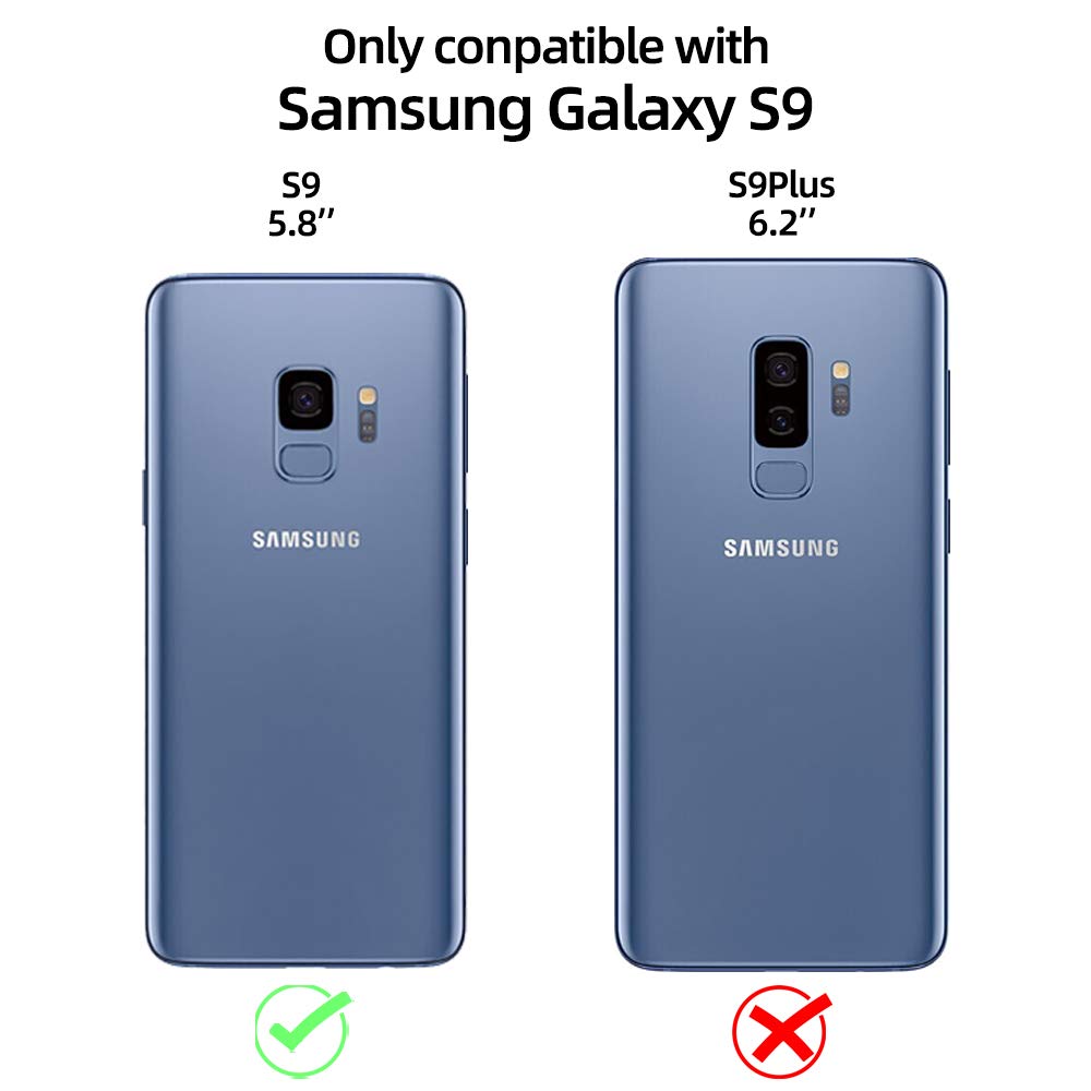 Samsung Galaxy S9 Phone Case with Stand & Lanyard - Cute Purple Soft TPU Shockproof Cover for Women Girls - Perfect for Daily Use, Travel & Work Protection