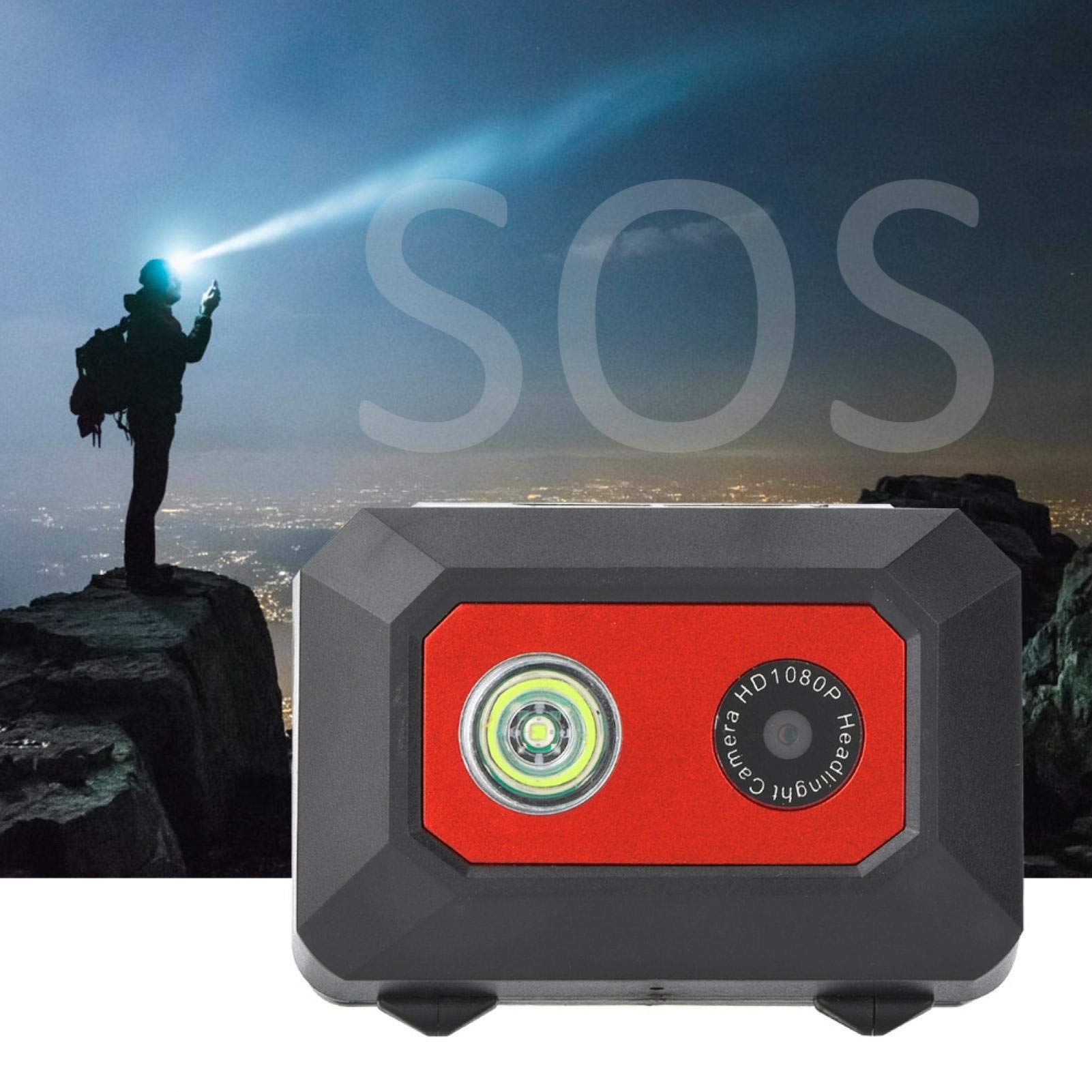 VBESTLIFE F18 Night Vision Sports Camera - 1080P HD Head Mounted Action Camera with LED Light for Outdoor Adventures, Cycling, Hiking & Emergency SOS (5-10M Range) - Perfect for Nighttime Recording & Travel Vlogging
