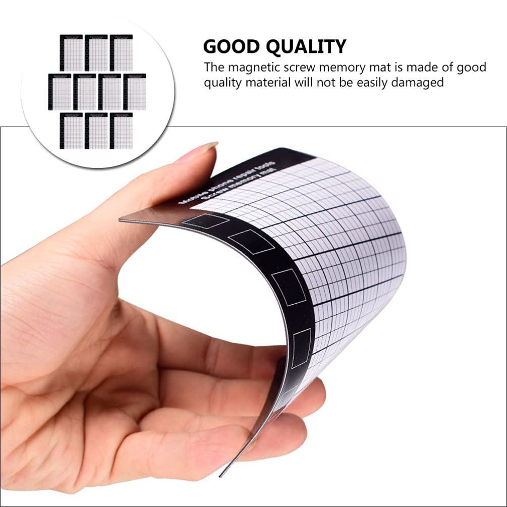 10Pcs Magnetic Phone Repair Mat - Large Anti-Slip Screw Organizer Mat for iPhone, Samsung & Electronics Repair | Prevents Small Screws from Getting Lost | Perfect for Phone Repair Shops & DIY Technicians (Black)
