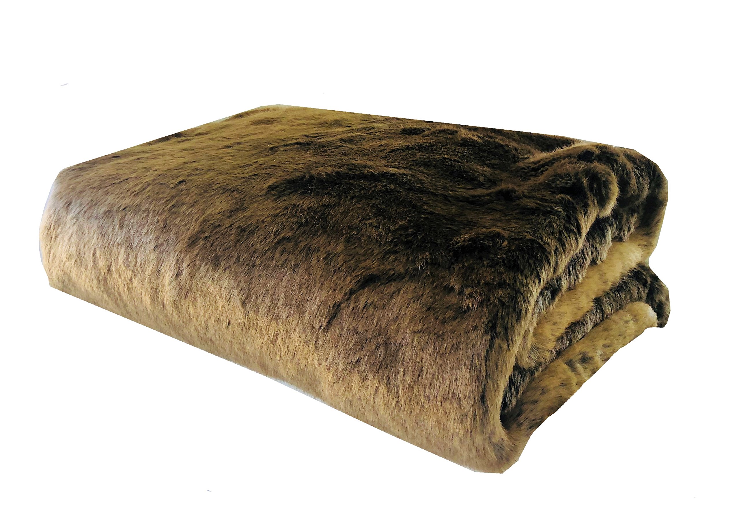 Plutus Tissavel Volga Rabbit Faux Fur Luxury Throw Blanket - 60x96 Inches - Handmade Soft Fluffy Decorative Afghan for Bed, Couch & Sofa - Perfect for Cozy Winter Nights & Home Decor