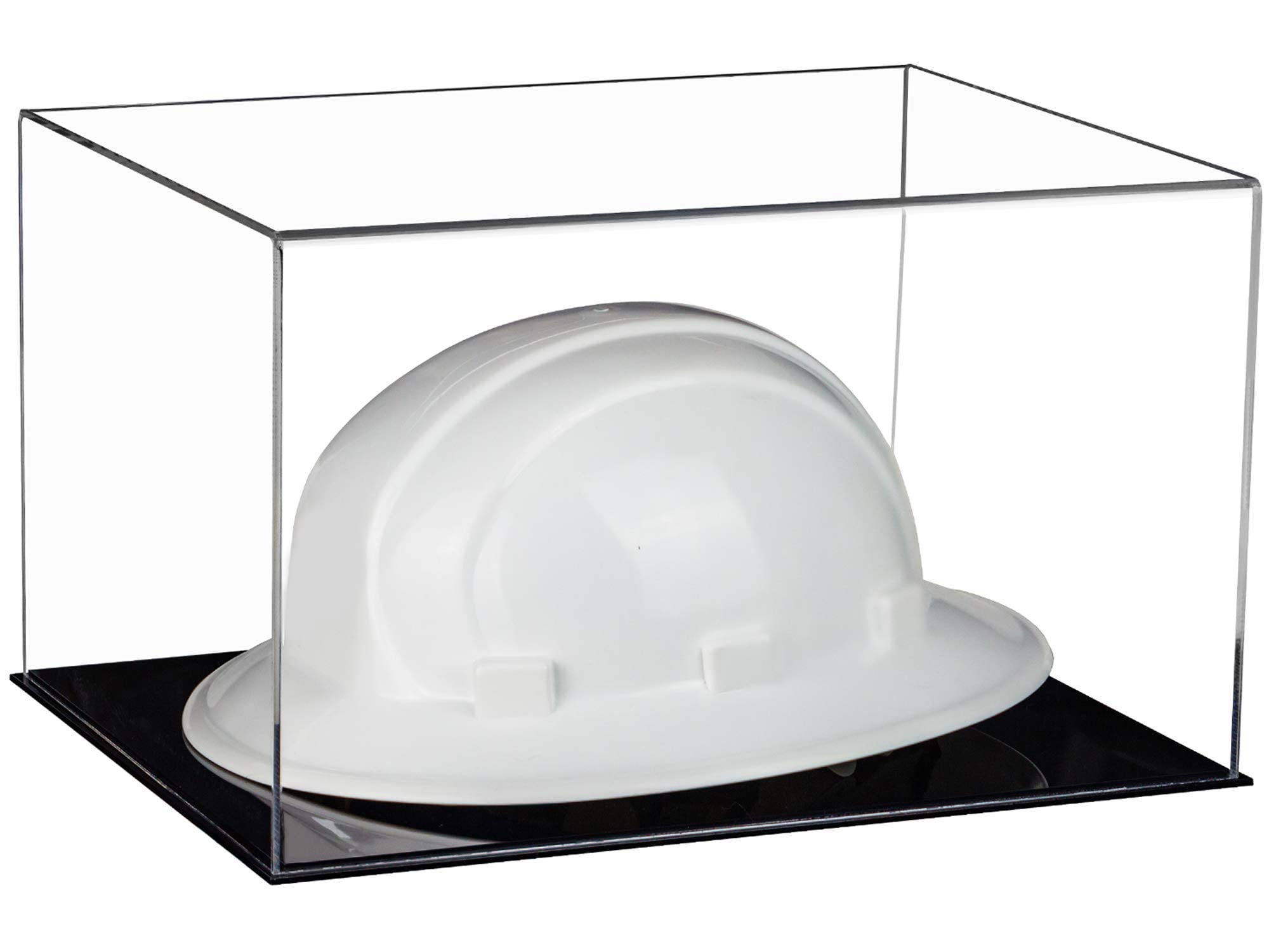 Clear Acrylic Large Helmet Display Case - Durable Hard Hat Protector for Motorcycle, Construction & Sports Safety Gear Storage | Perfect for Showcase, Collectibles & Workshop Organization