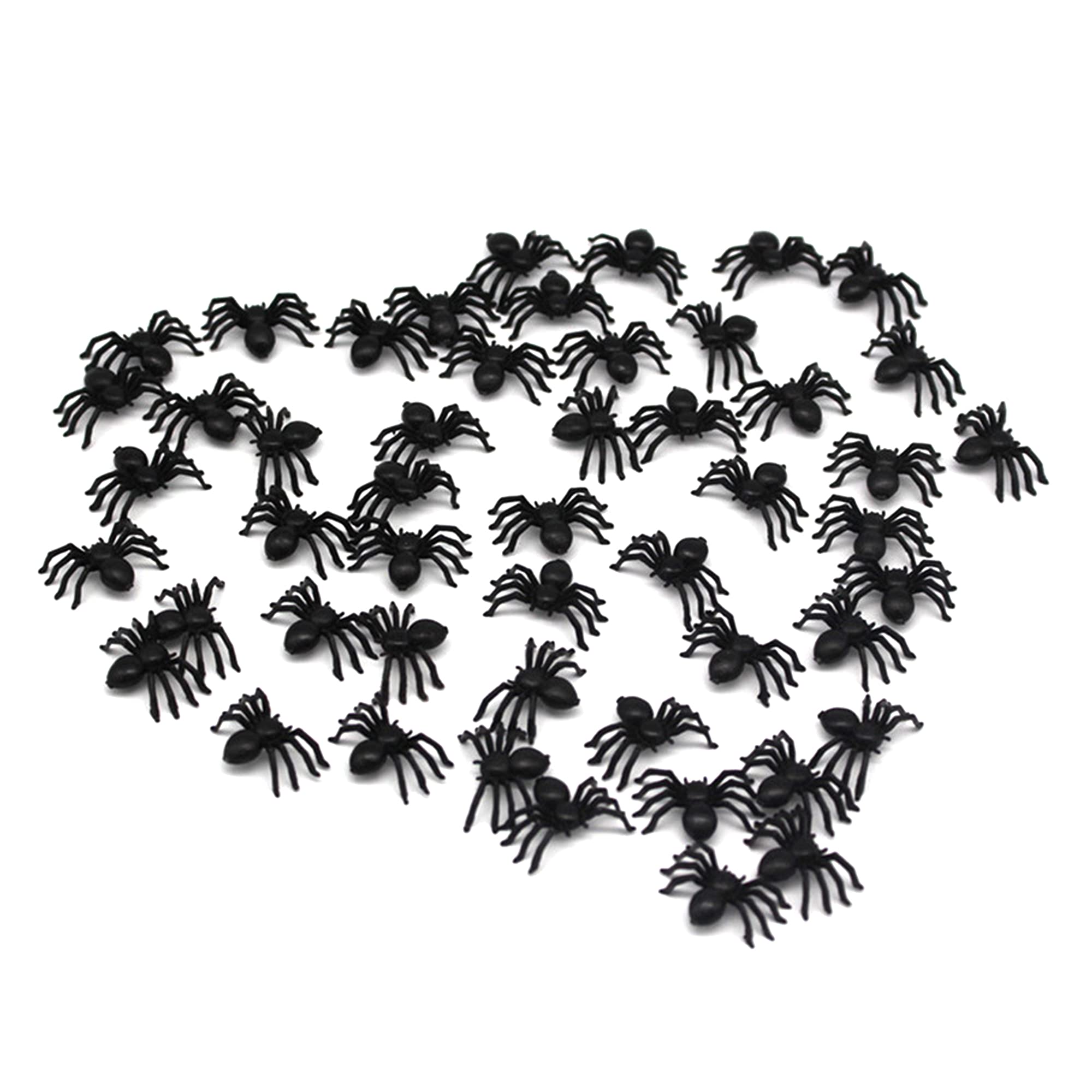 MYUBWTF 120 PCS Mini Fake Plastic Spiders - Realistic Black Halloween Prank Toys, Scary Insect Props for Party Decorations & Practical Jokes - Perfect for Halloween Decor, Party Supplies, and Scare Pranks