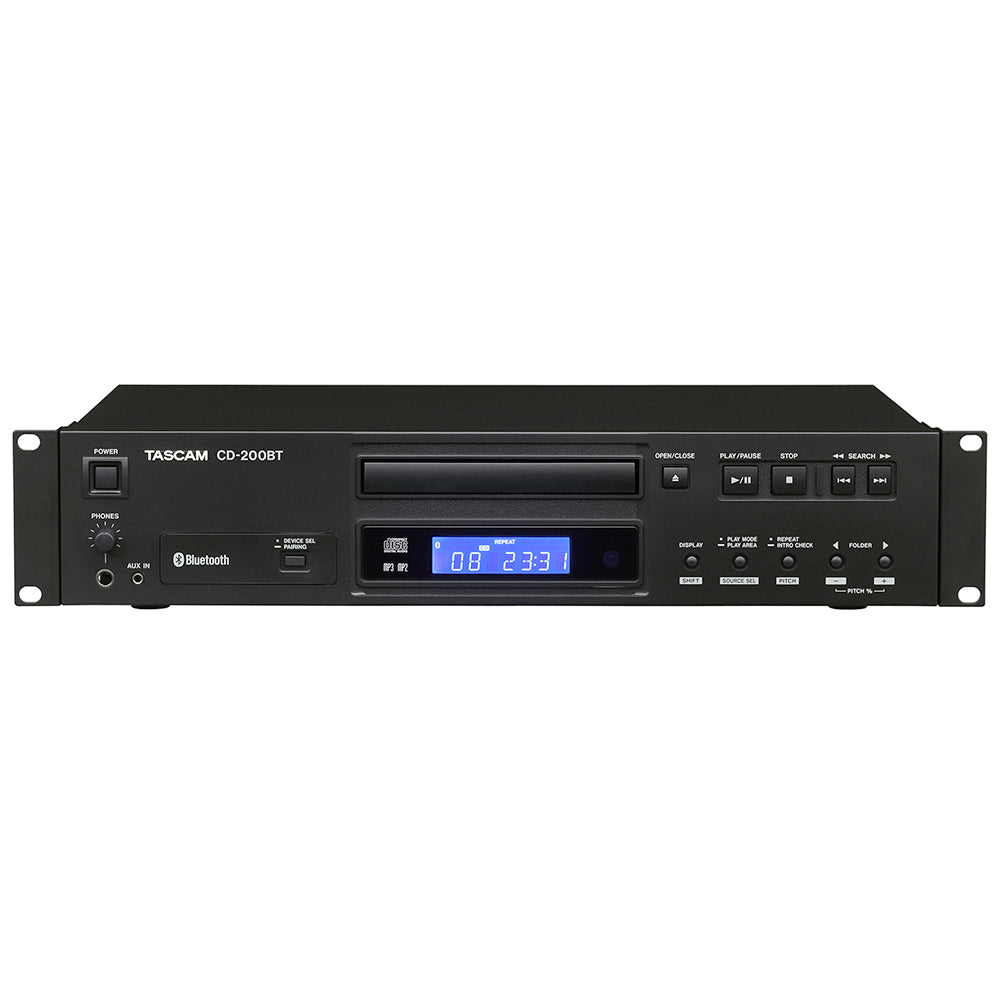 Tascam CD-200BT Professional Rackmount CD Player with Pitch Control & Bluetooth - Ideal for DJs, Studios, and Live Performances