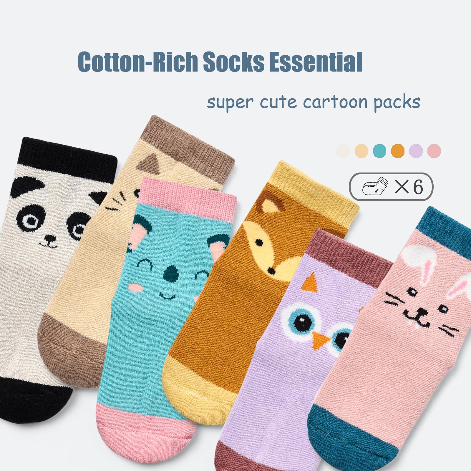 Boys Winter Socks - 6 Pairs Warm Thermal Terry Crew Socks for Kids | Cold Weather, Snow Boots & Outdoor Activities
