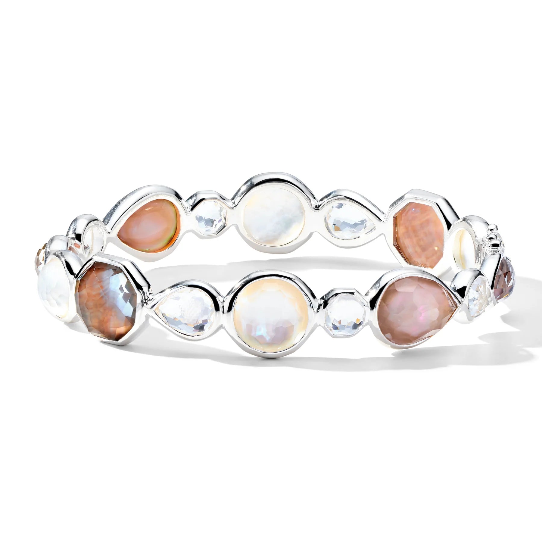 Multi Stone Hinged Sterling Silver Bangle Bracelet for Women - Elegant Jewelry Gift for Birthday, Anniversary & Special Occasions