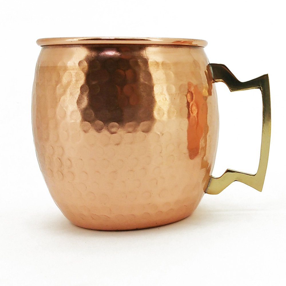 Premium 100% Pure Copper Hammered Moscow Mule Mugs Set of 4 - Handcrafted Cocktail Cups for Gin, Vodka, Whiskey & Iced Drinks - Perfect for Parties, Gifts & Home Bar Decor