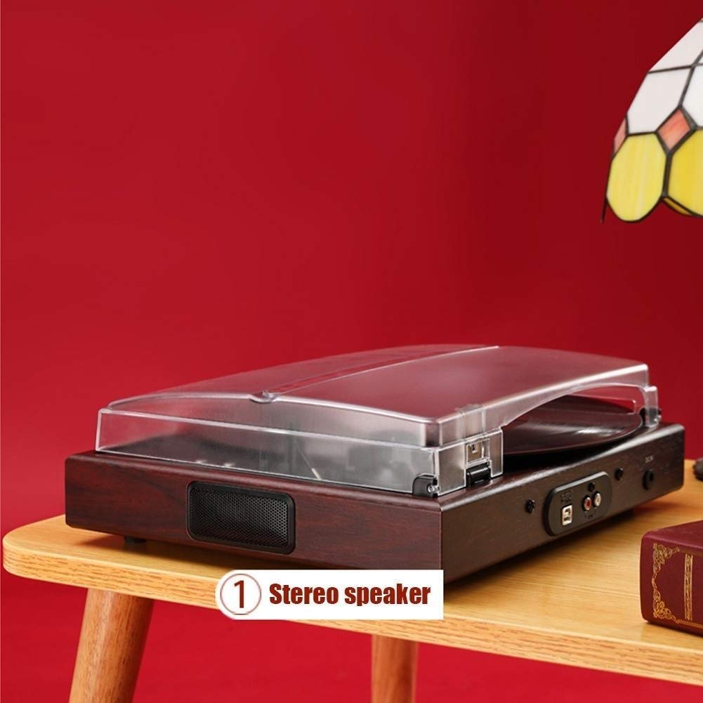 ASDNN Wireless Portable Hi-Fi Turntable with Built-In Stereo Speakers - 3-Speed LP Record Player for Home & Vinyl Enthusiasts | Perfect for Living Room Decor, Retro Music Lovers & Gift Giving