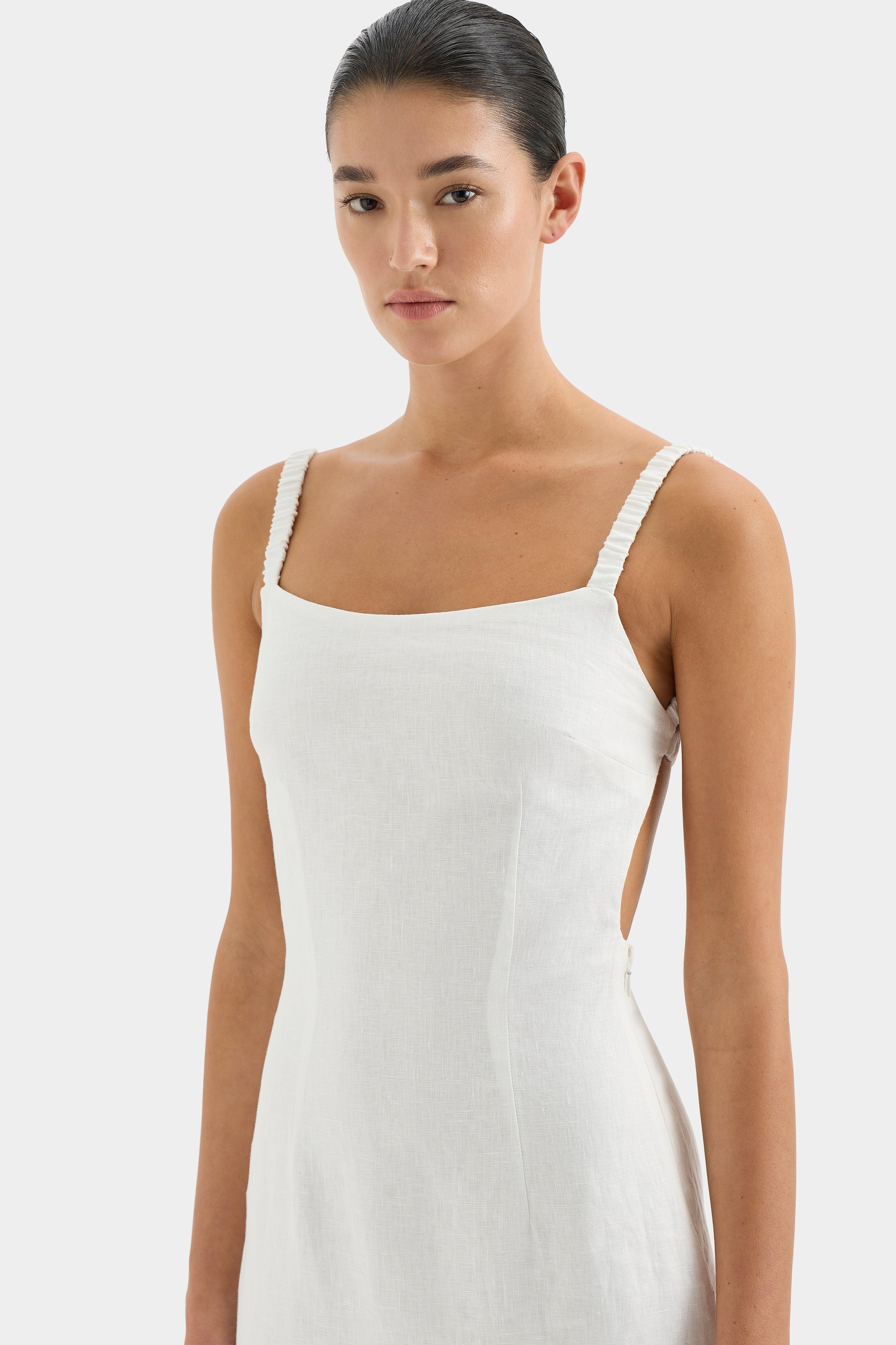 Primrose Ruched Midi Dress for Women - Flattering Bodycon Party & Cocktail Dress - Perfect for Weddings, Date Nights & Special Occasions