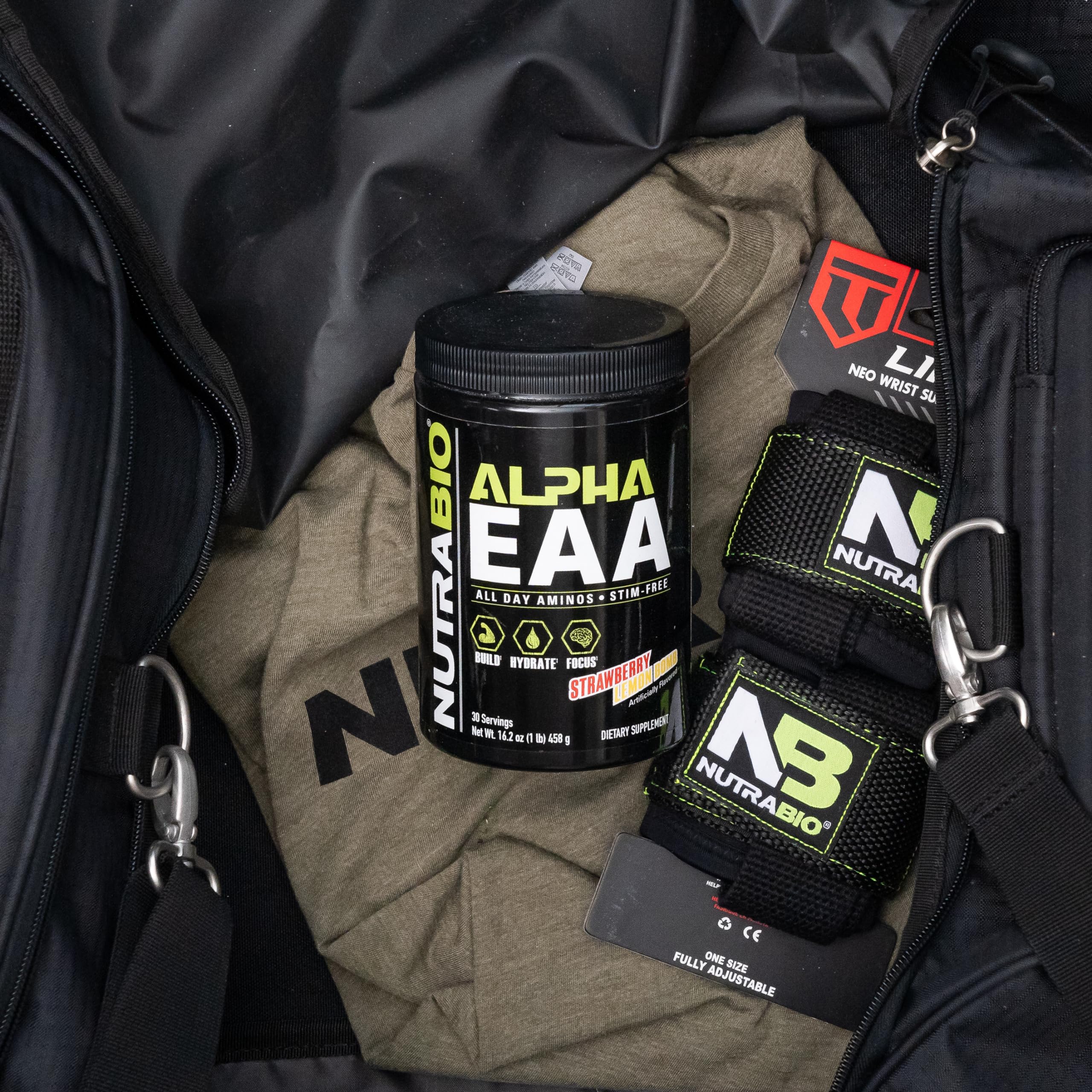 NutraBio Alpha EAA Essential Amino Acid Powder - Full Spectrum Muscle Recovery & Growth Supplement with BCAA - 30 Servings Strawberry Lemonade Flavor - Pre & Post Workout, Athletic Performance & Daily Nutrition Support