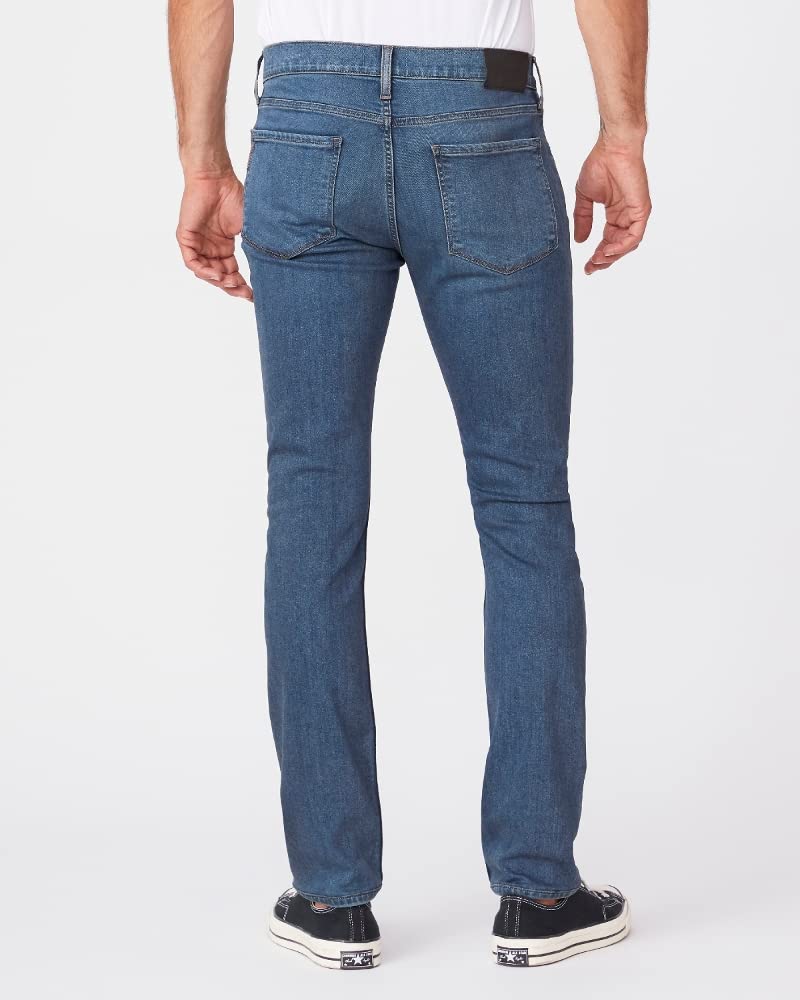 PAIGE Men's Lennox Slim Fit Stretch Denim Jeans - Saxton Wash, Size 34 | Comfortable & Stylish for Casual Wear, Office, and Night Out